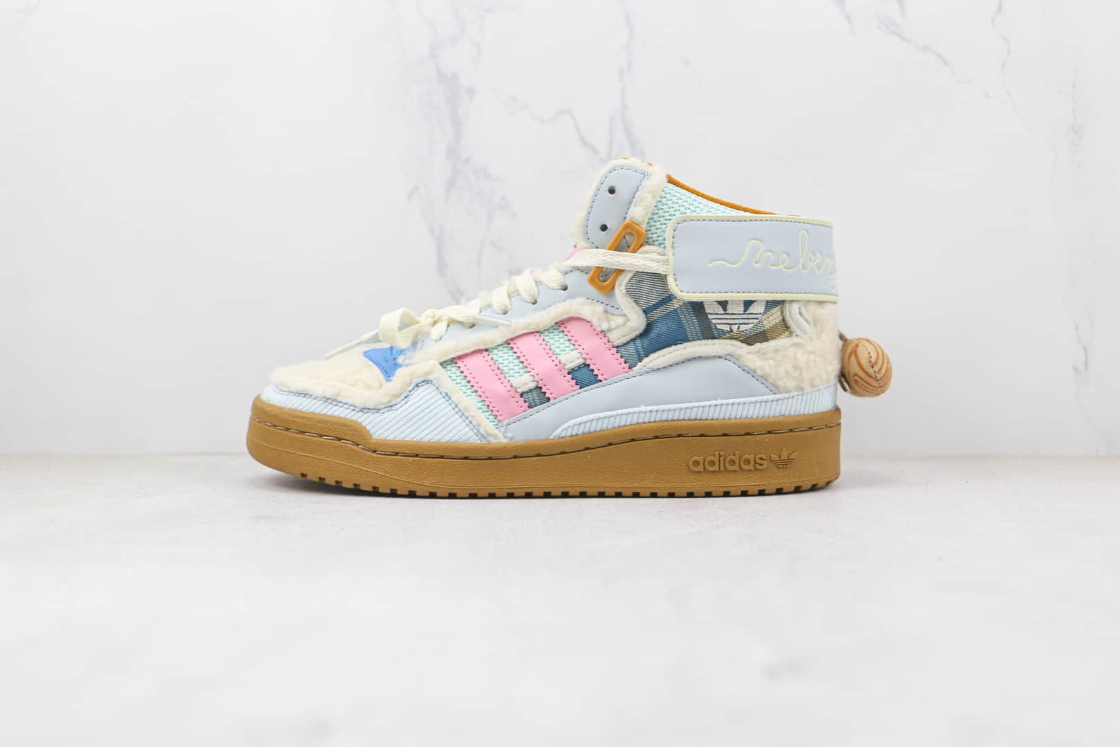 阿迪达斯Adidas Originals Forum Exhibit x Melting Sadness联名款纯原版本三叶草蓝兔子板鞋原楦头纸板打造 货号:GW8921