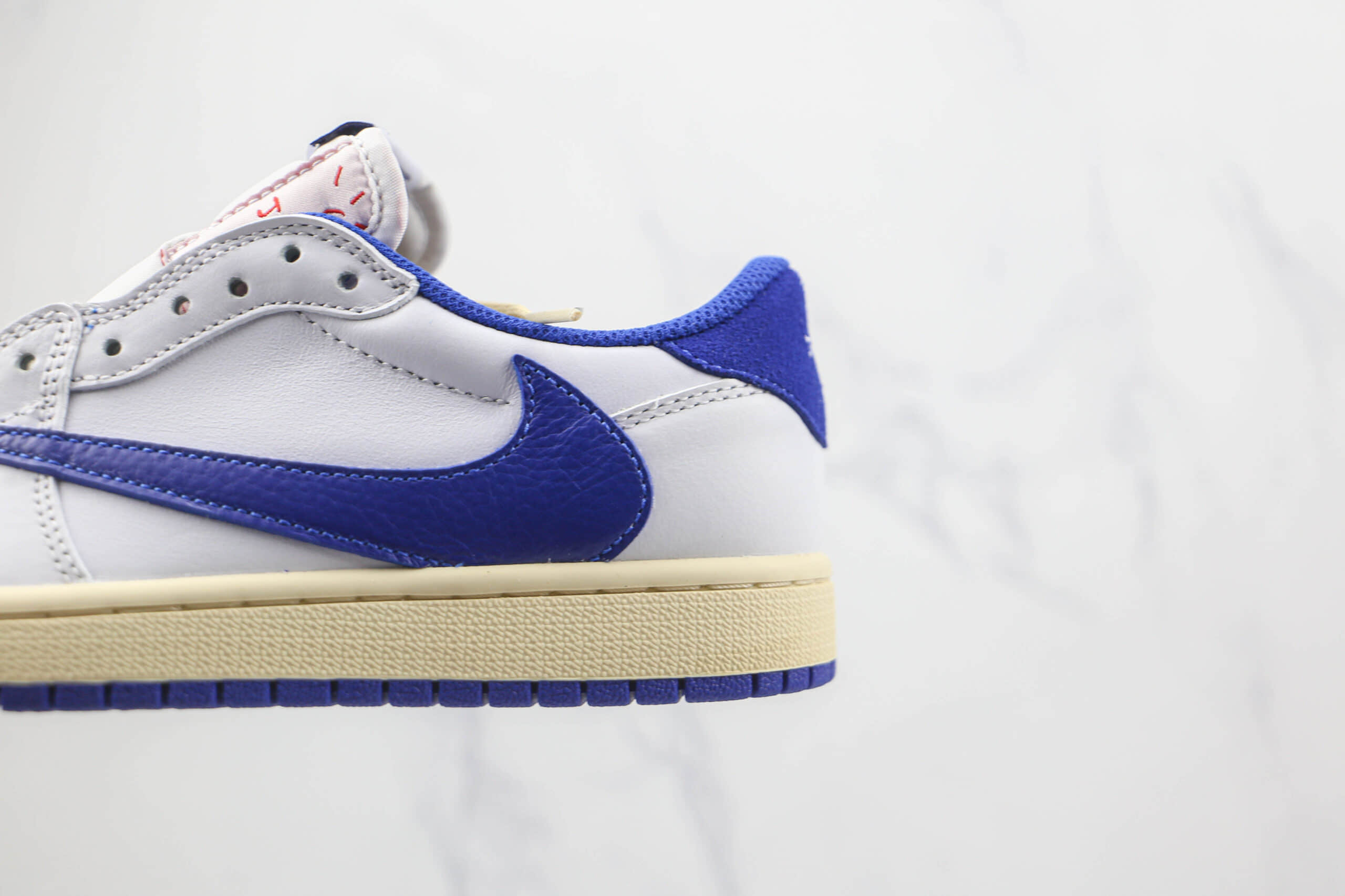 乔丹Air Jordan 1 Low OG SP White Blue x Travis Scott联名款纯原版本低帮AJ1白蓝倒勾板鞋原档案数据开发 货号：DM9868-218