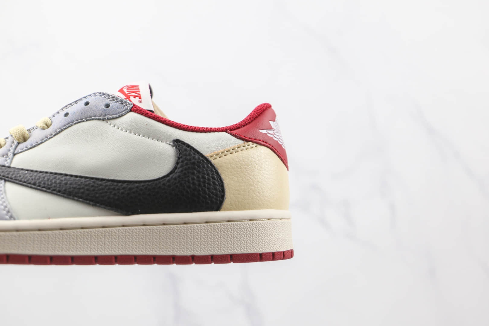 耐克Nike Air Jordan 1 Low OG SP White Red Fog Blue x Travis Scott联名款纯原版本低帮倒勾AJ1白红雾霾蓝板鞋原楦头纸板打造 货号:CM7866-125