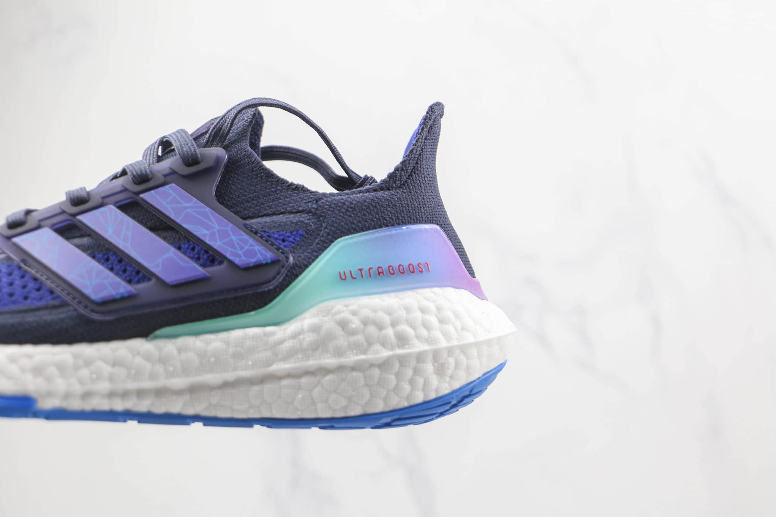 阿迪达斯adidas ultra boost 2021纯原版本黑蓝色UB7.0爆米花跑鞋原楦头纸板打造 货号：GY1332