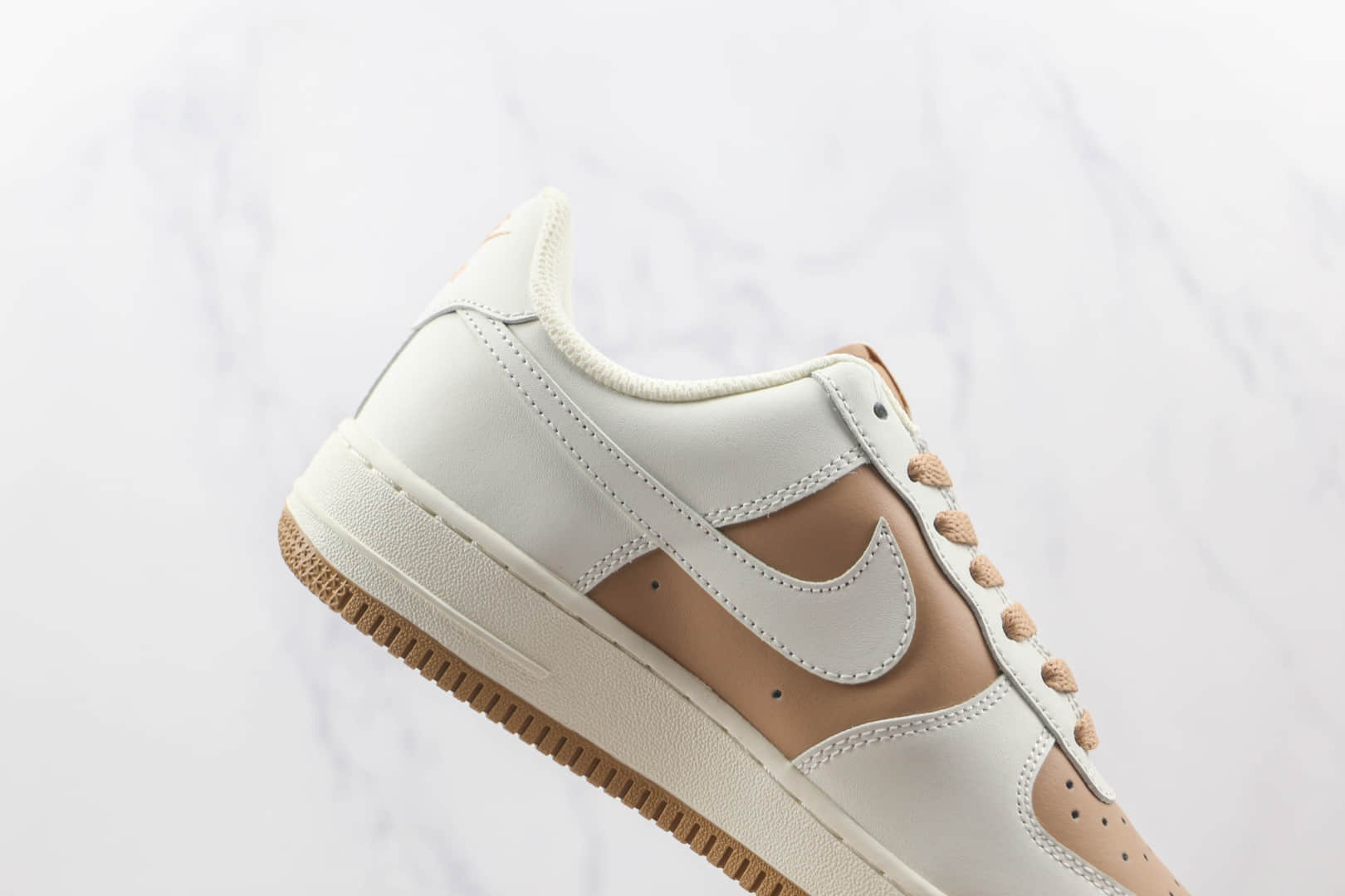 耐克Nike Air Force 1 07 Low纯原版本低帮空军一号白棕拼接板鞋内置气垫 货号:PQ3369-281