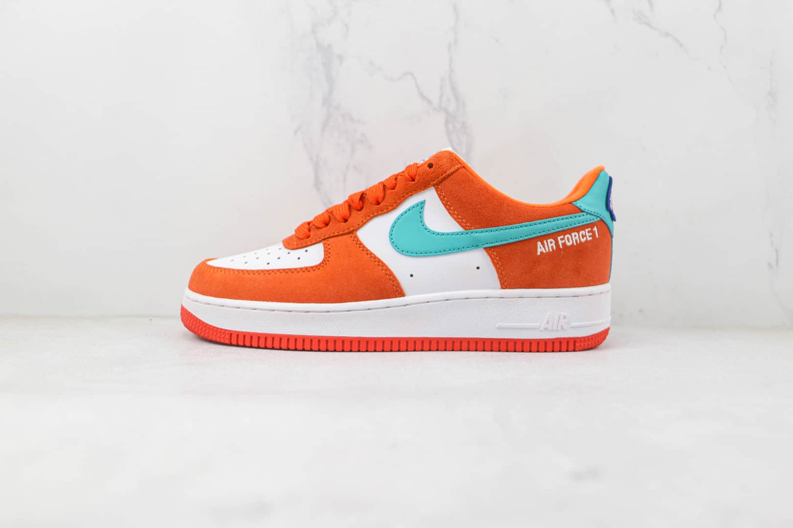 耐克Nike Air Force 1’07 Low纯原版本低帮空军一号白橙绿勾板鞋内置气垫 货号:DH7568-800