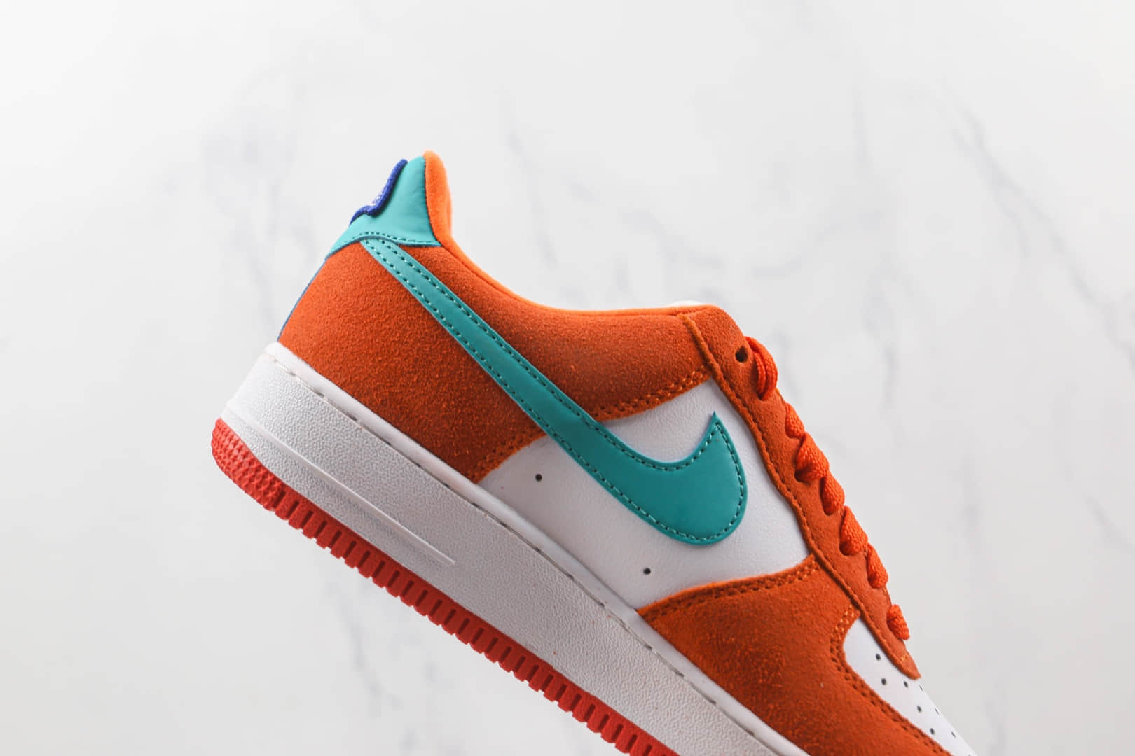 耐克Nike Air Force 1’07 Low纯原版本低帮空军一号白橙绿勾板鞋内置气垫 货号:DH7568-800