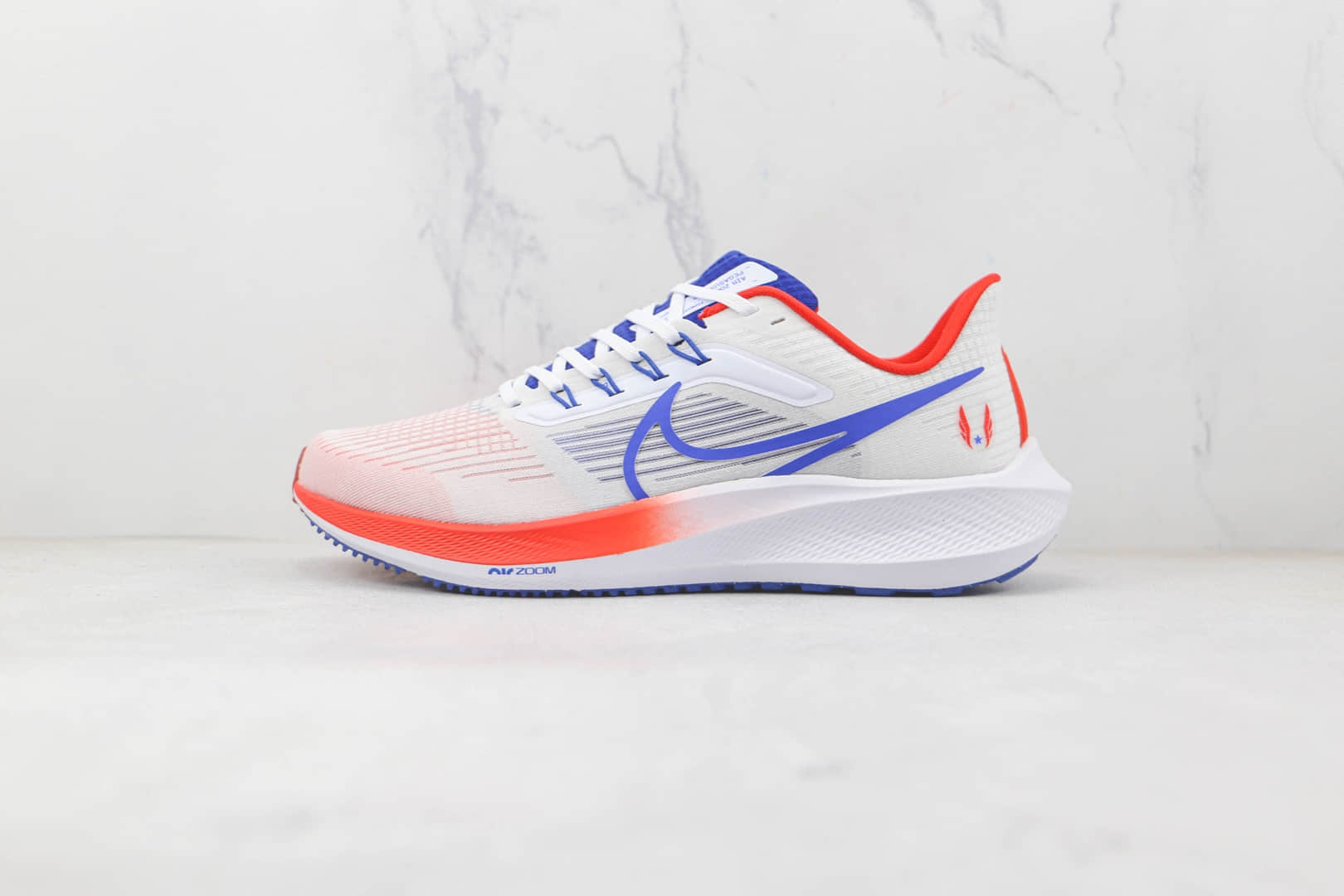 耐克Nike Air Zoom Pegasus纯原版本登月39代白蓝红色针织慢跑鞋原楦头纸板打造 货号：DQ7885-100