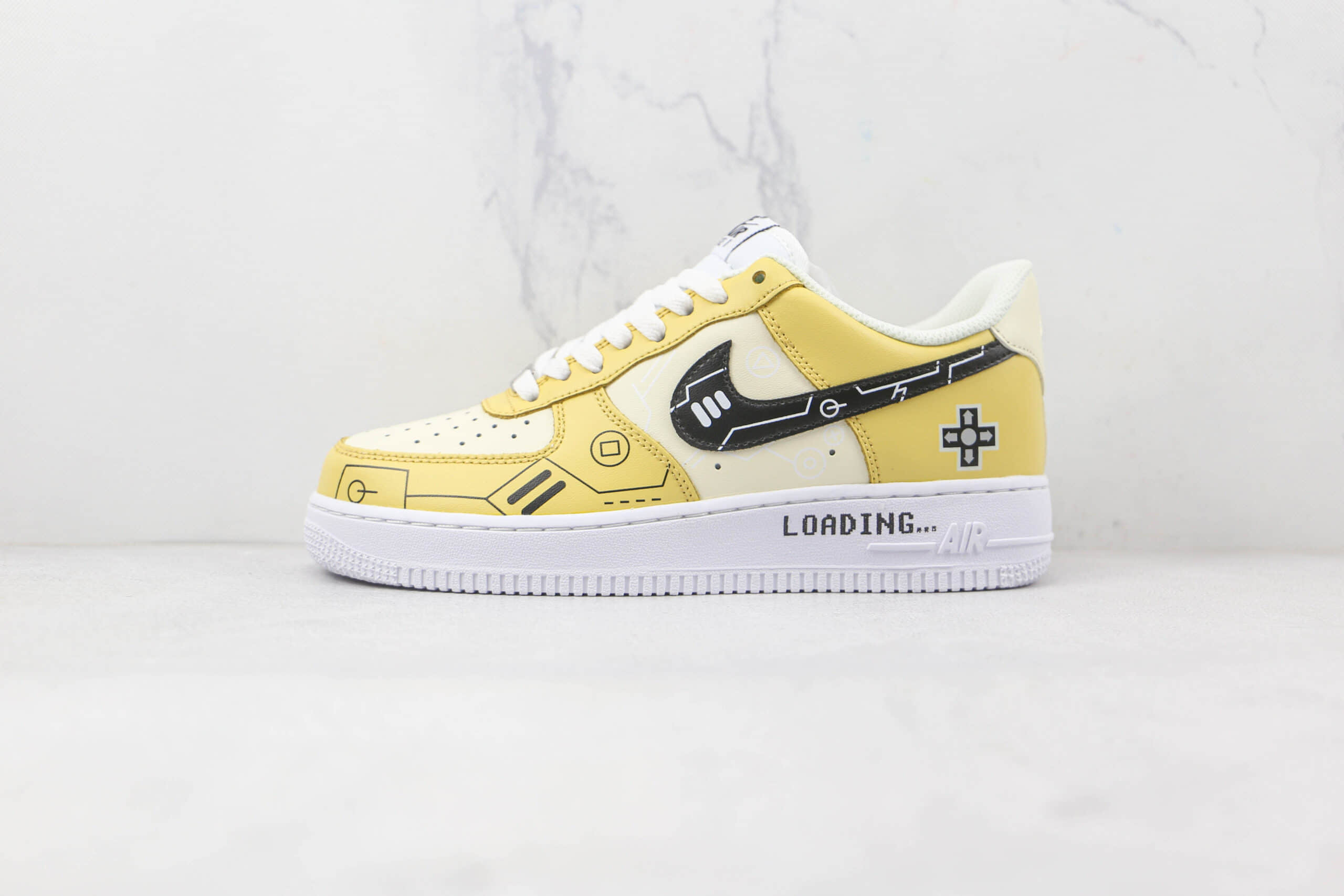 耐克Nike Air Force1 low纯原版本低帮空军一号赛博朋克白黄电玩板鞋原楦头纸板打造 货号：CW2288-113