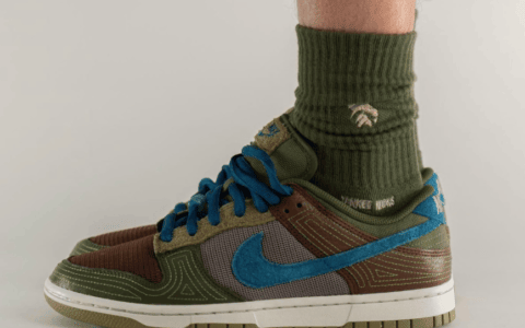 酷似“刺子绣”！全新Nike Dunk Low上脚图曝光！ 货号：DR0159-200