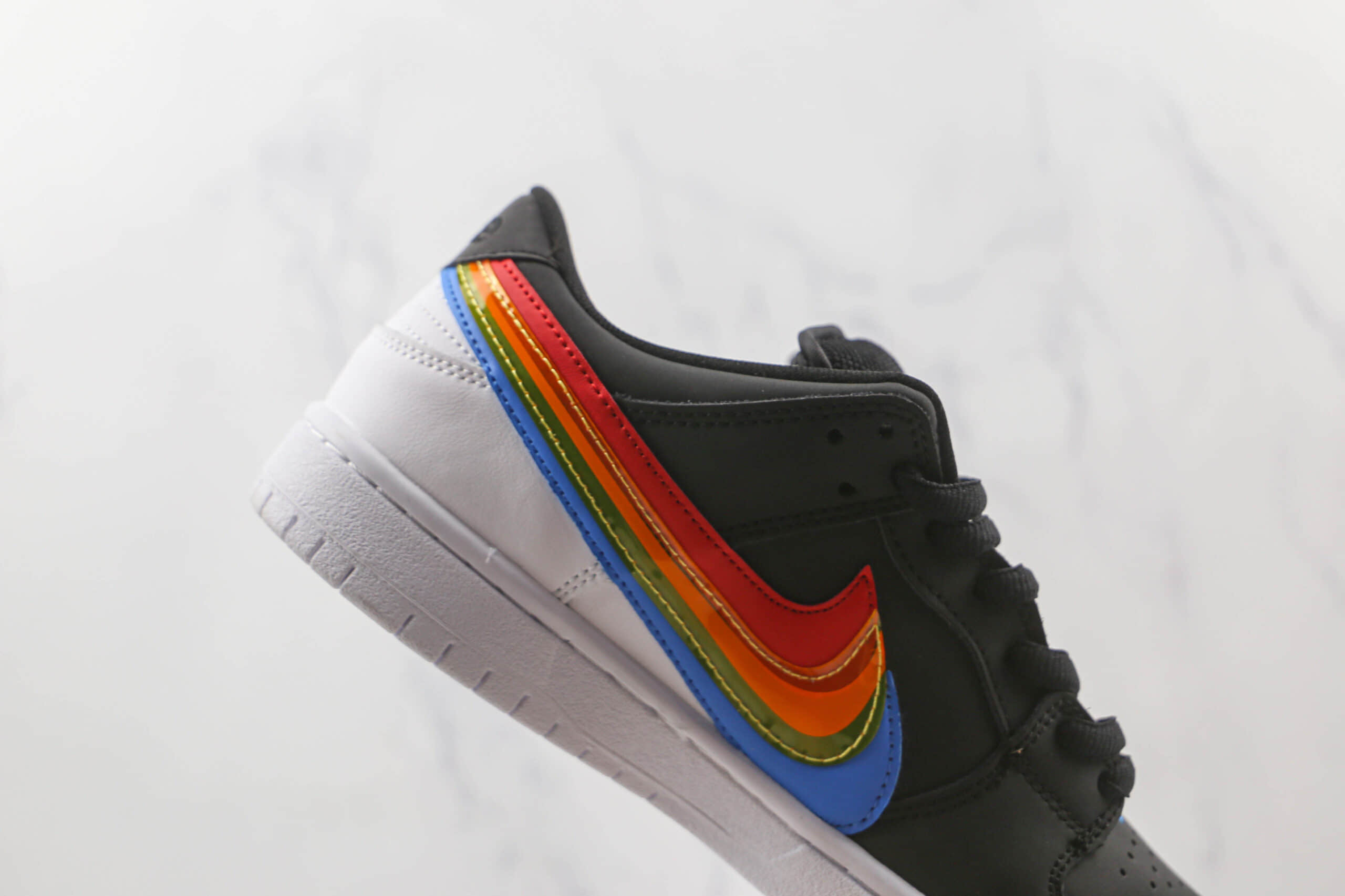 耐克Nike SB Dunk Low x Polaroid联名款纯原版本低帮SB DUNK三色彩虹勾板鞋原档案数据开发 货号：DH7722-001