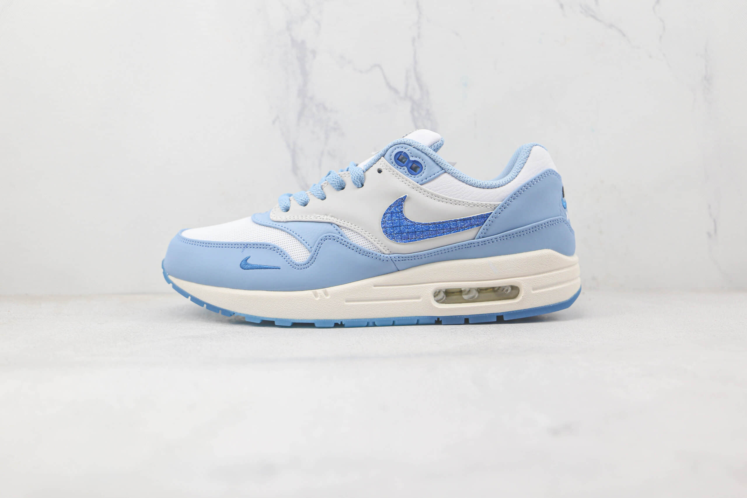 耐克Nike Air Max 1纯原版本蓝图配色Max气垫鞋原楦头纸板打造 货号：DR0448-100