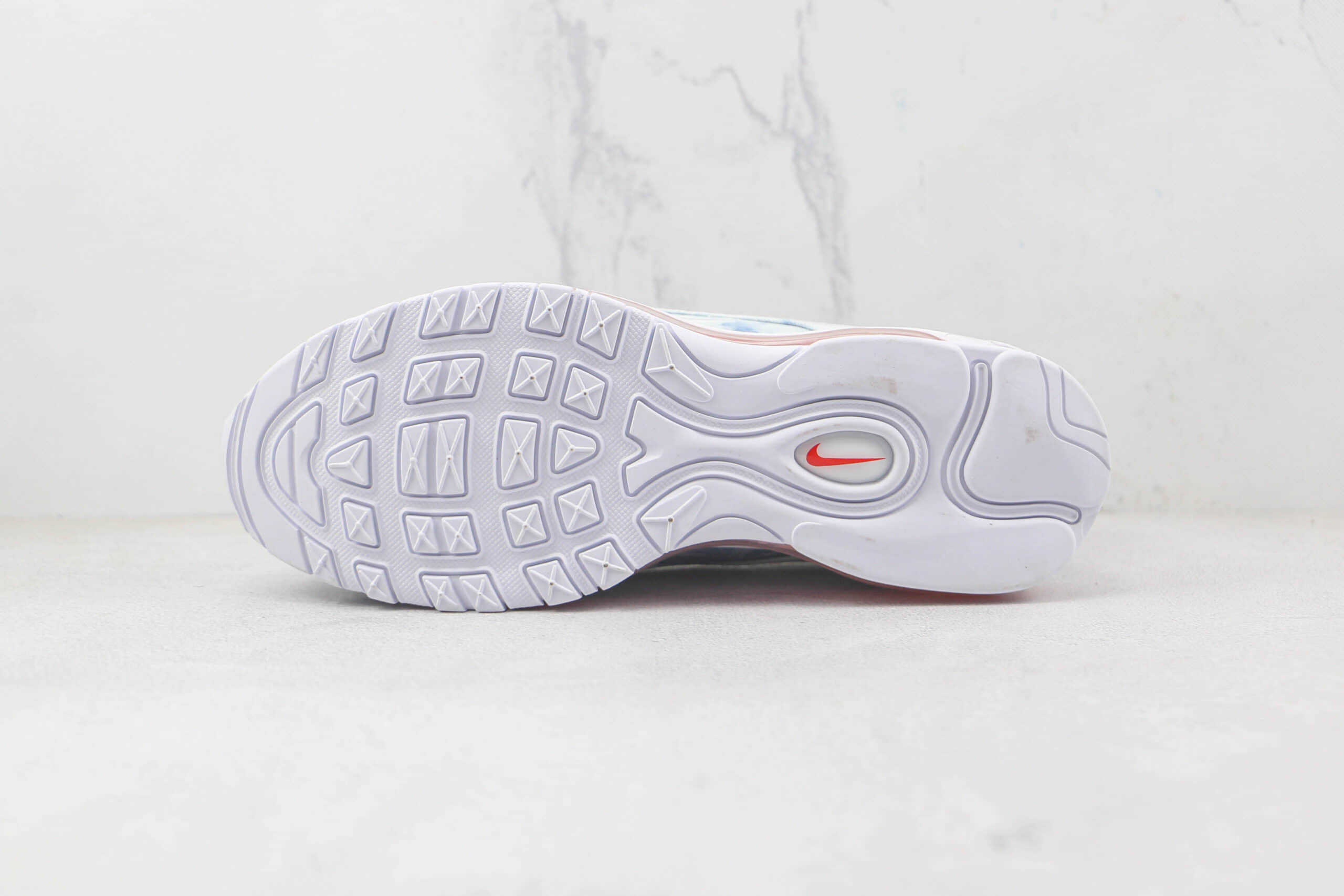 耐克NIKE Air Max 97纯原版本复古丹宁牛仔白红色Max97气垫鞋原楦头纸板打造 货号：DV2180-900