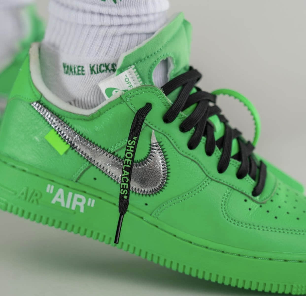 “绿色艺术馆”OW x AF1上脚实物曝光！7月发售！ 货号：DX1419-300