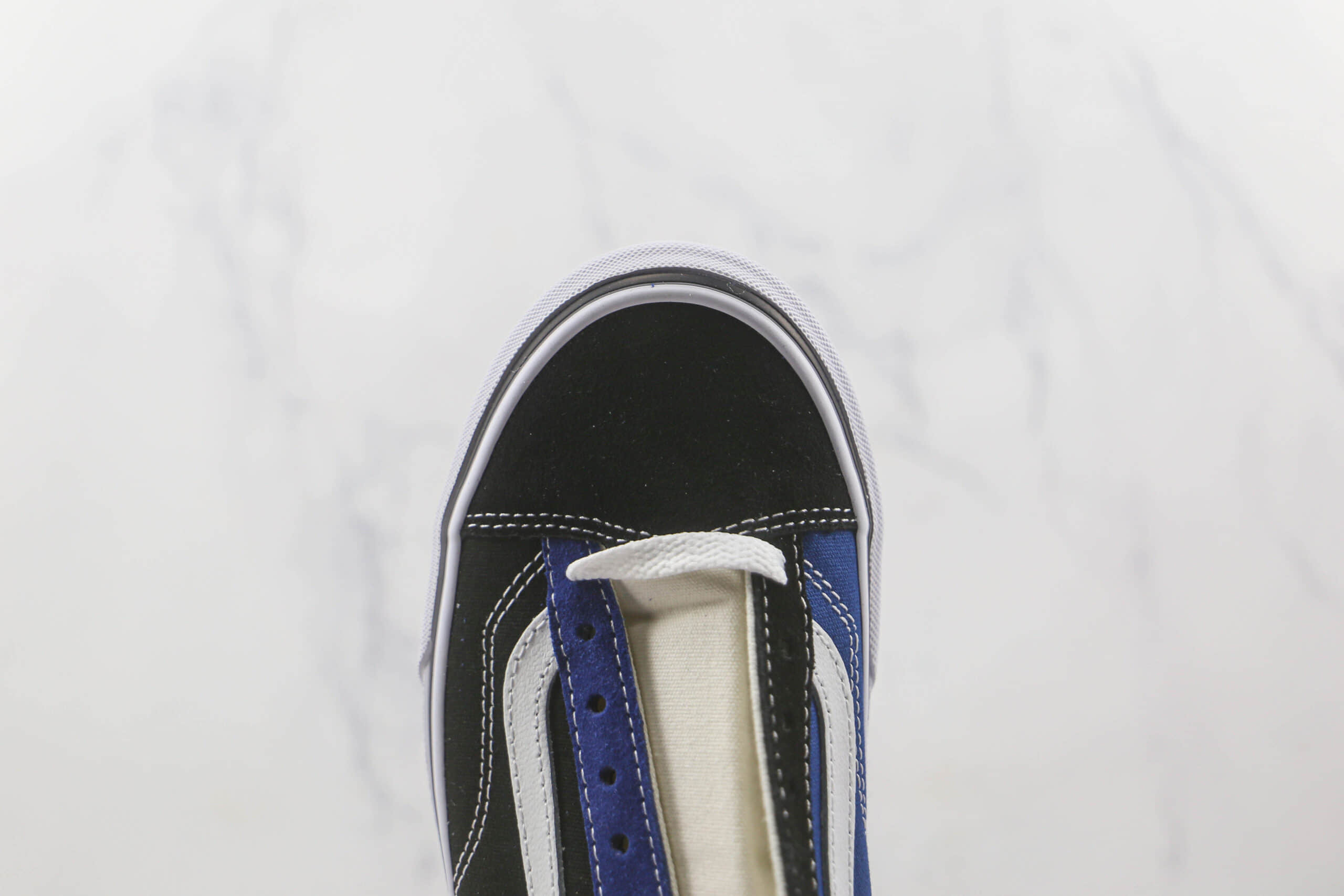 万斯Vans Style 36 Colr Block公司级版本低帮蓝黑灰拼色硫化帆布鞋原楦头纸板打造 货号:VN0A54F6B93