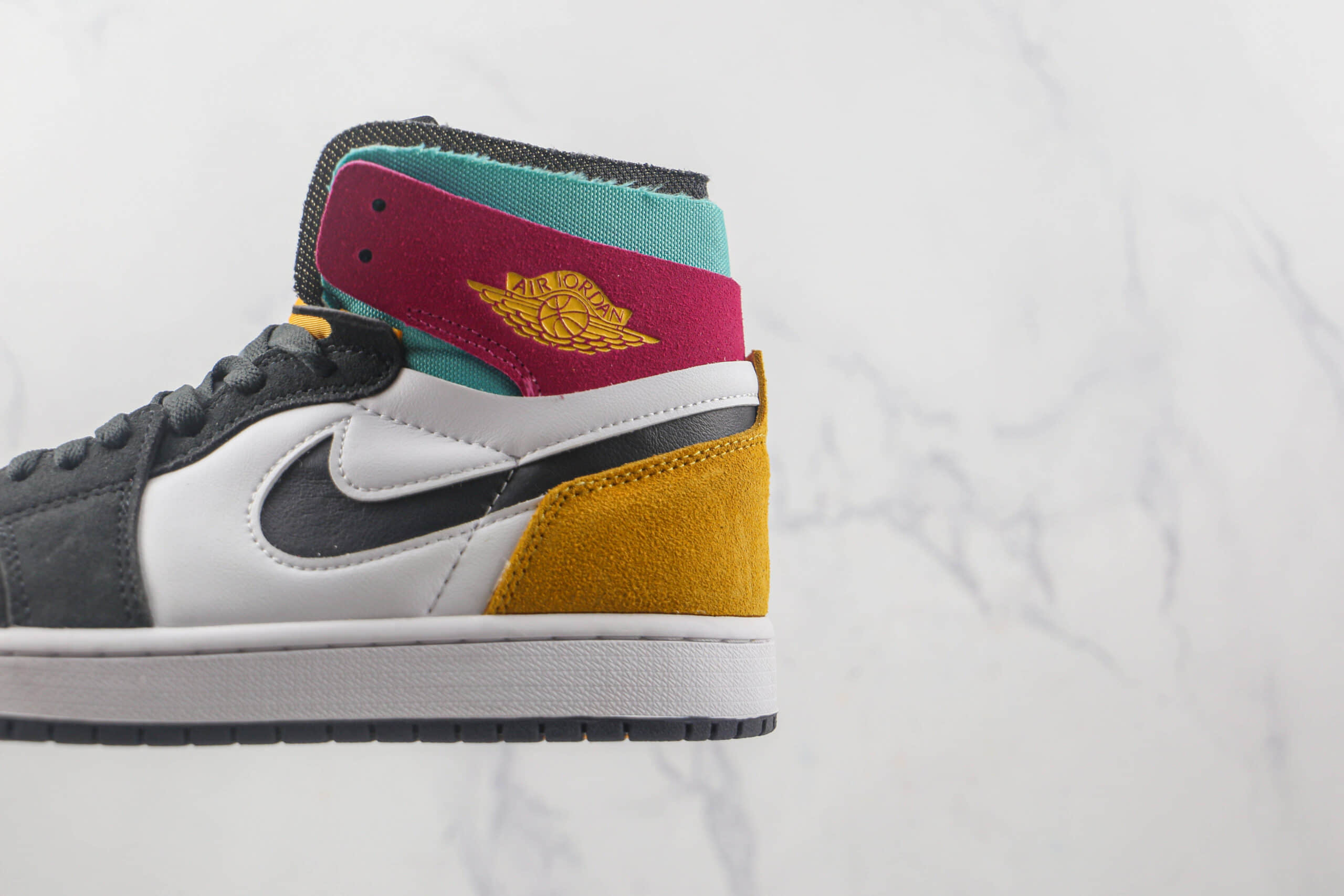 乔丹Air Jordan 1 Zoom CMFT纯原版本高帮AJ1白黄红拼色ZOOM板鞋原鞋开模一比一打造 货号：CT0978-016