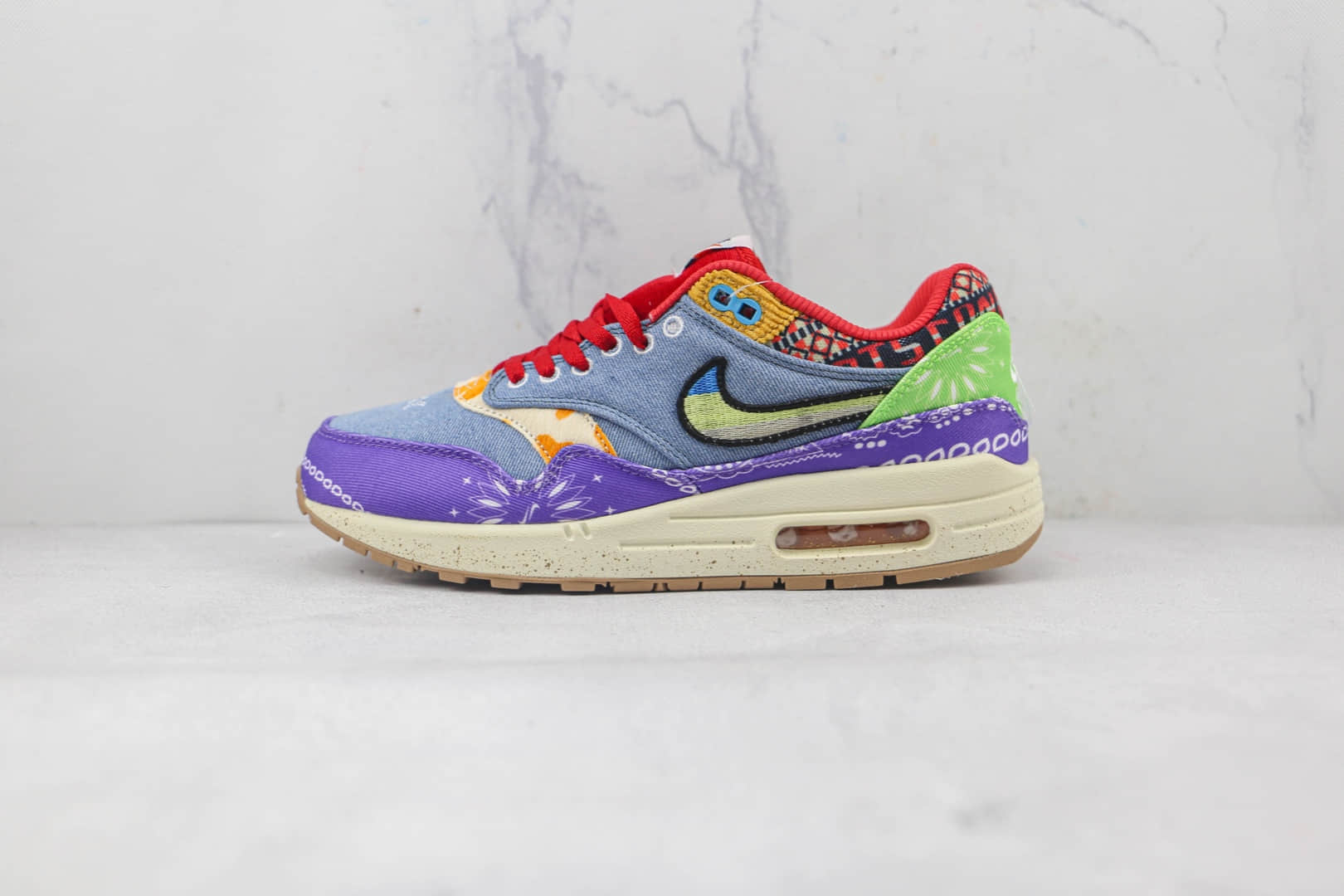 耐克Nike Air Max 1 OG纯原版本彩色涂鸦拼接Max1气垫鞋原楦头纸板打造 货号：DN1803-500