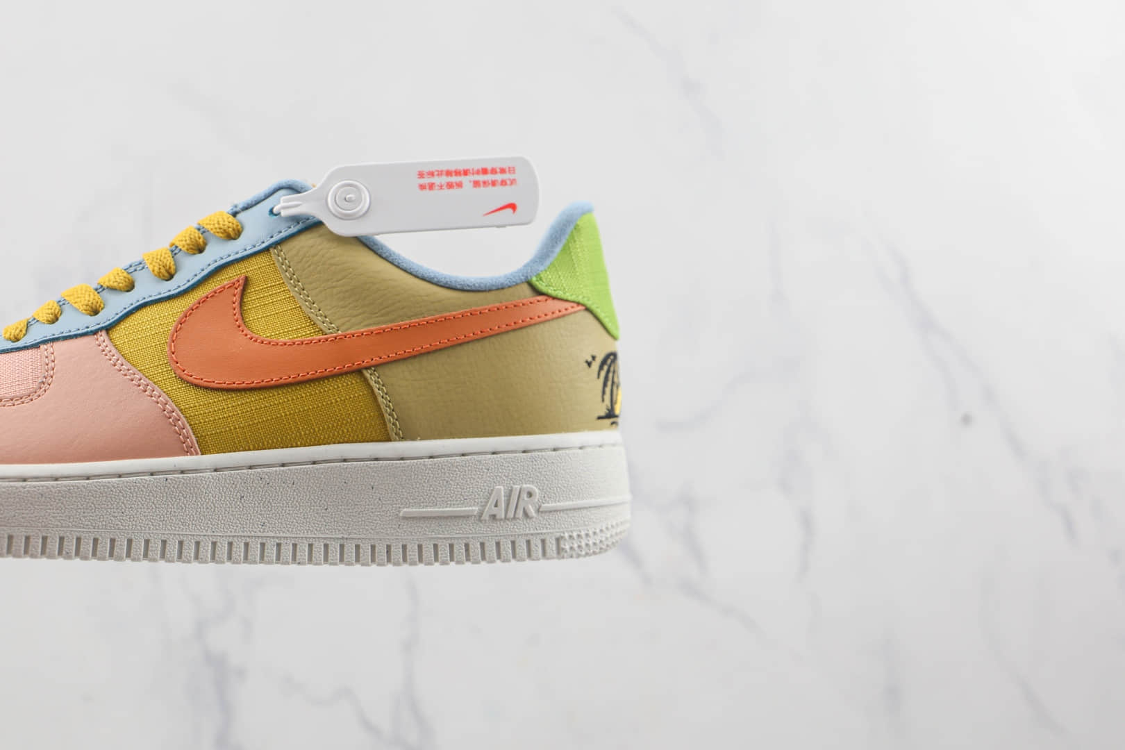 耐克Nike Air Force 1 07 Low莆田纯原复刻低帮空军一号太阳俱乐部配色板鞋内置气垫 货号：DQ4531-700