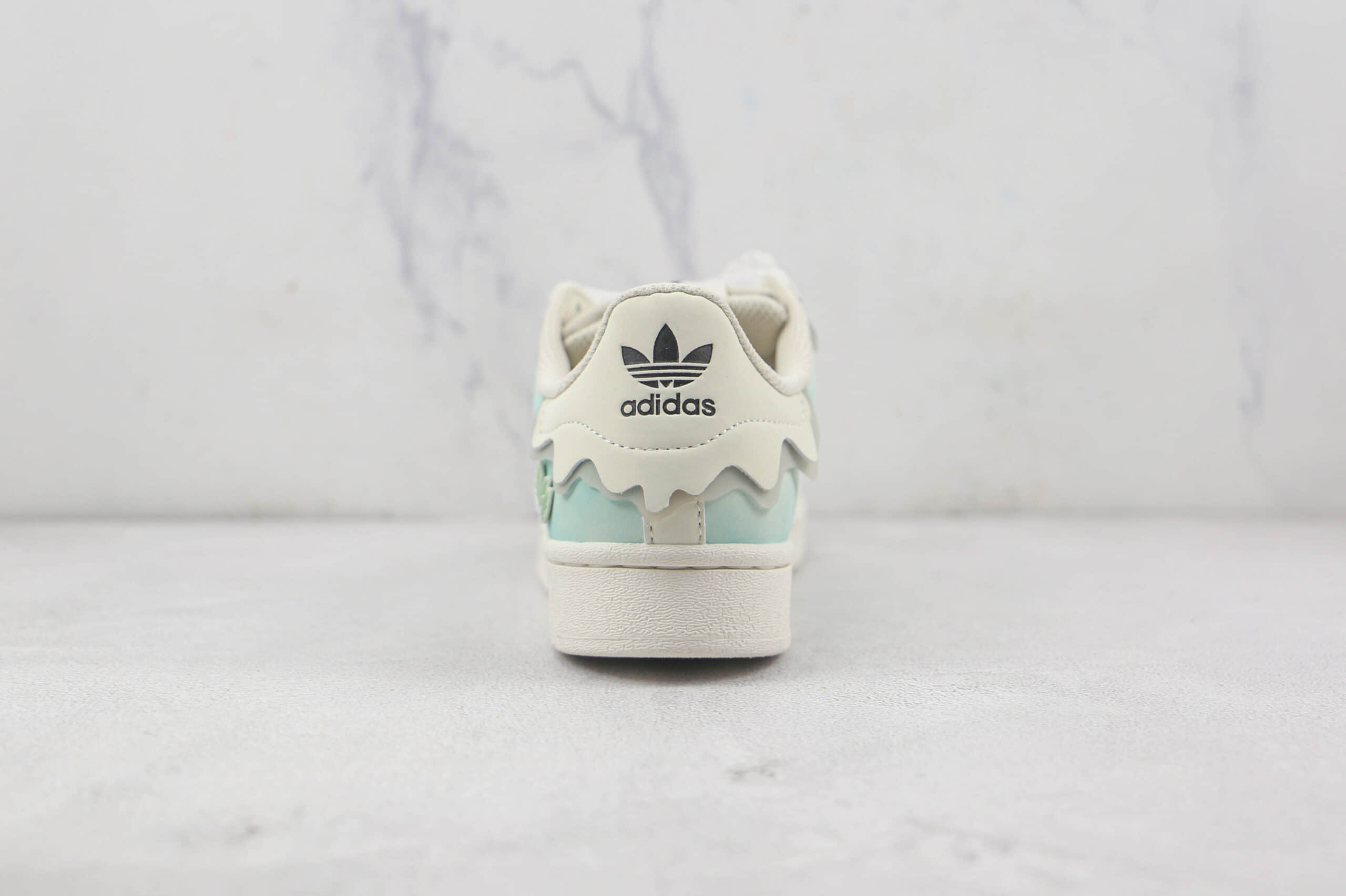阿迪达斯adidas Originals Superstar Sail Green Lace莆田纯原复刻三叶草贝壳头米白绿花边雪糕丝带配色板鞋原楦头纸板打造 货号:GW4441