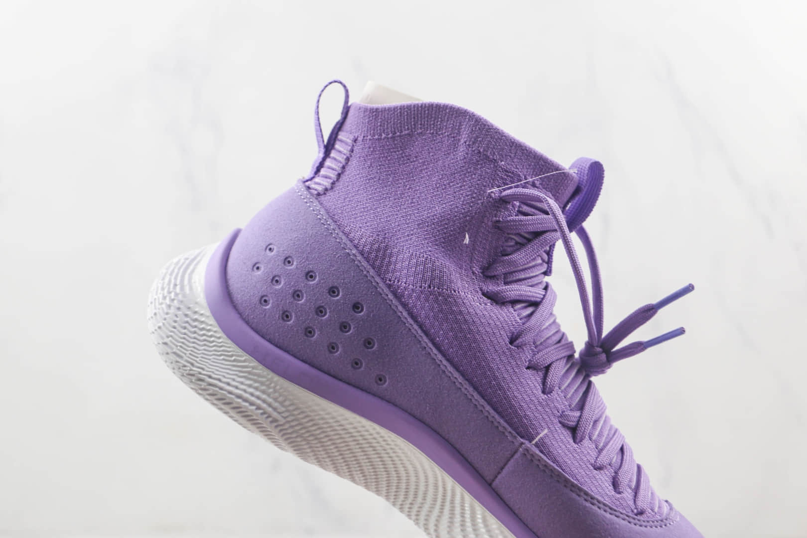 安德玛Under Armour Curry 4 FLOTRO莆田纯原复刻版本库里4代高帮紫色实战篮球鞋原楦头纸板打造 货号：3024861-500