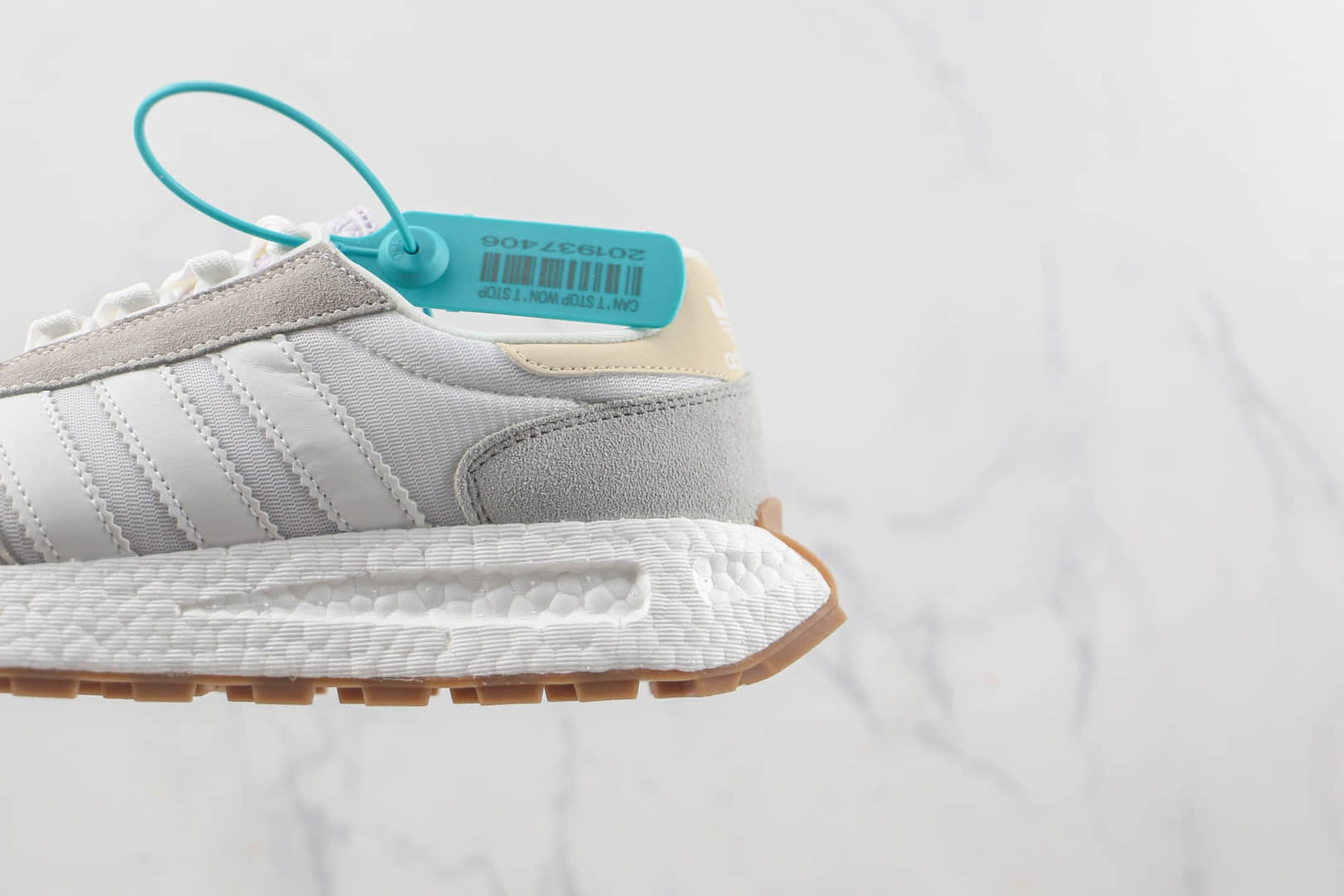 阿迪达斯Adidas RETROPY E5莆田纯原复刻版本三叶草E5厚底灰白色爆米花跑鞋原楦头纸板打造 货号：GW8259