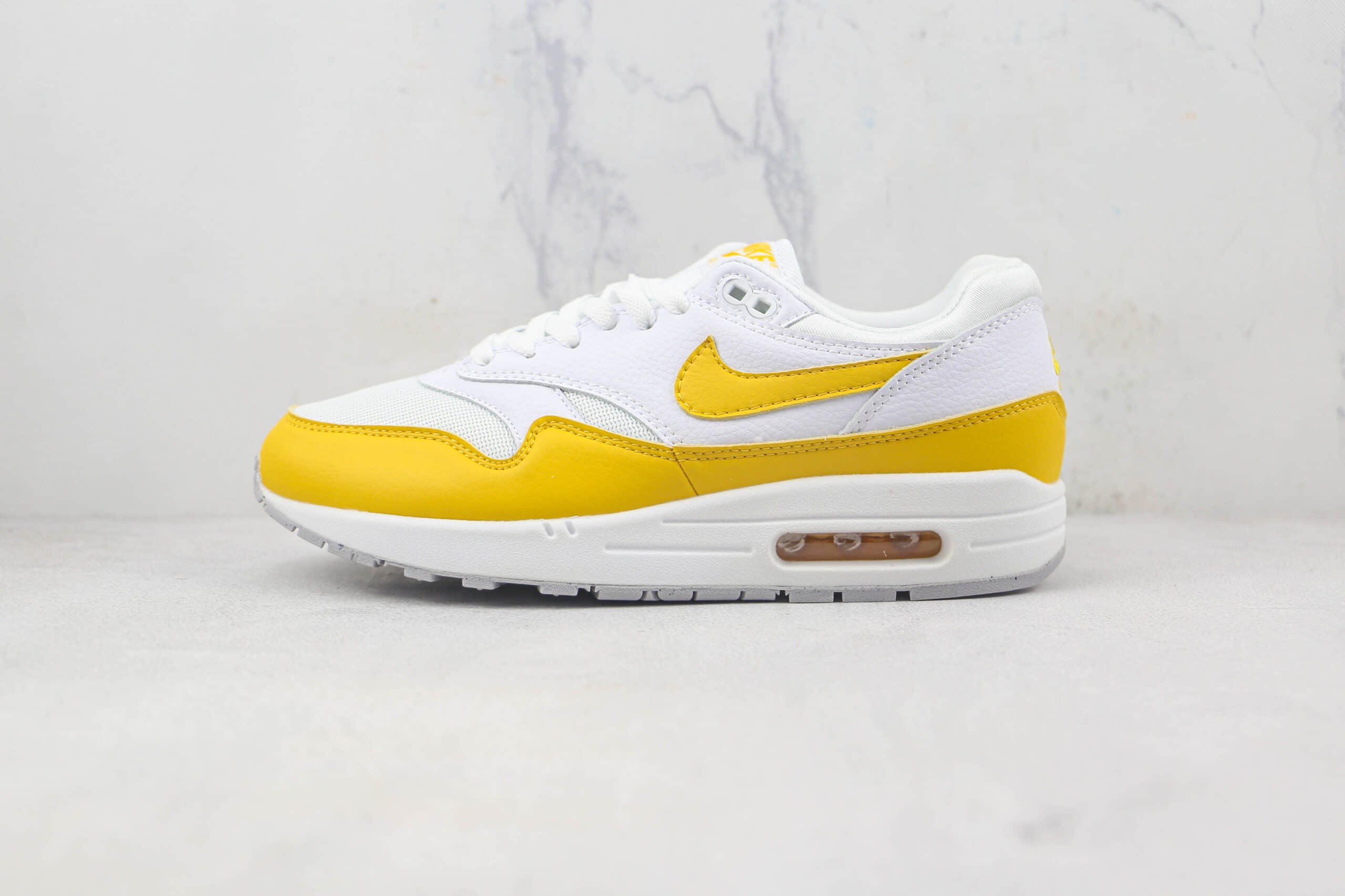 耐克Nike Air Max 1 S莆田纯原复刻版本Max1灰白黄色气垫鞋原档案数据开发 货号:DX2954-001