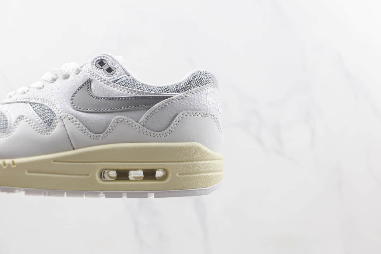 耐克Patta x Nike Air Max 1 “Monarch”联名款莆田纯原复刻版本Max1白色波浪纹复古气垫跑鞋原档案数据开发 货号:DQ0299-100