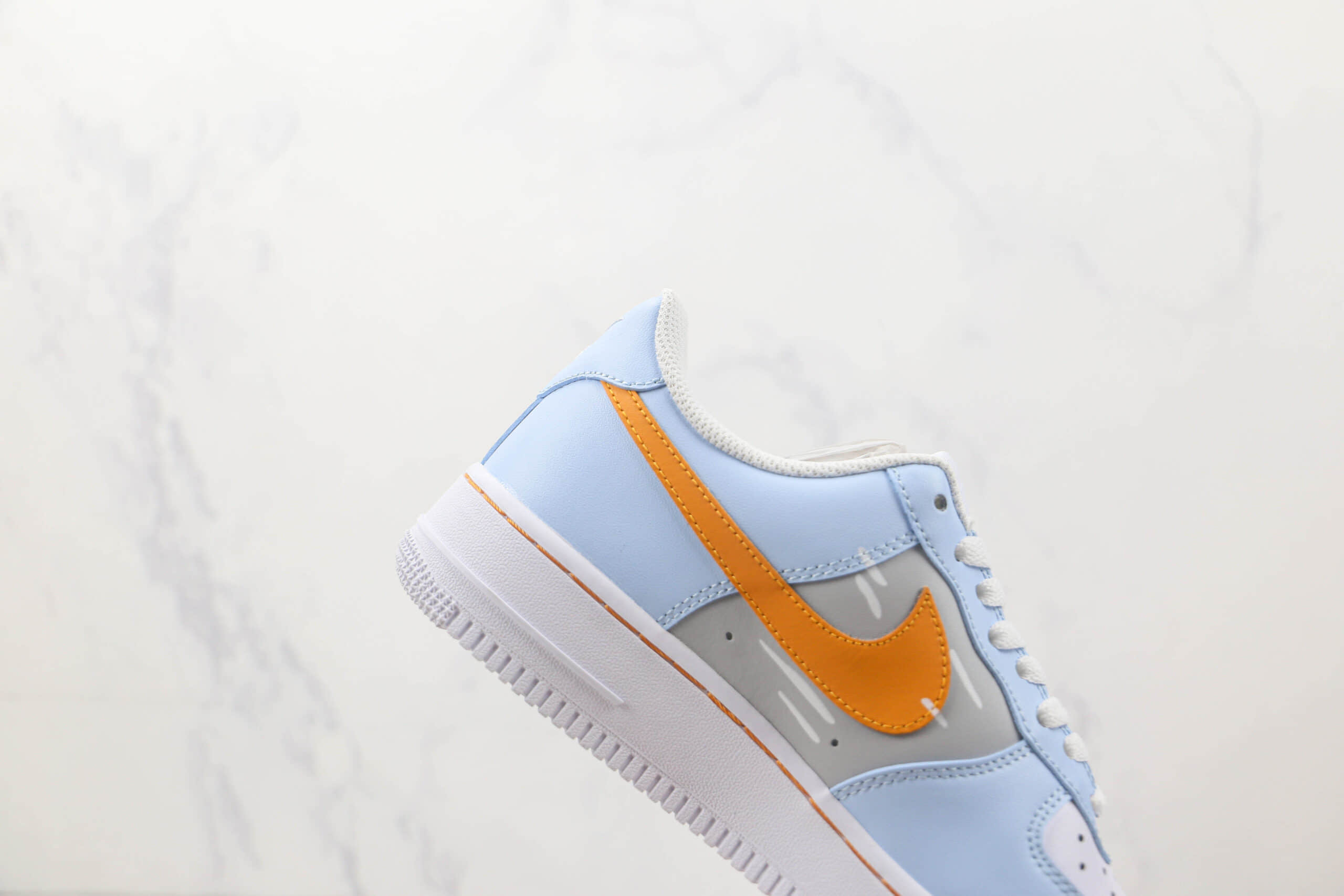 耐克Nike Air Force1 07纯原版本低帮空军一号定制款圣诞夜小熊灰蓝色板鞋 耐克空军一号定制款 货号:CW2288-669