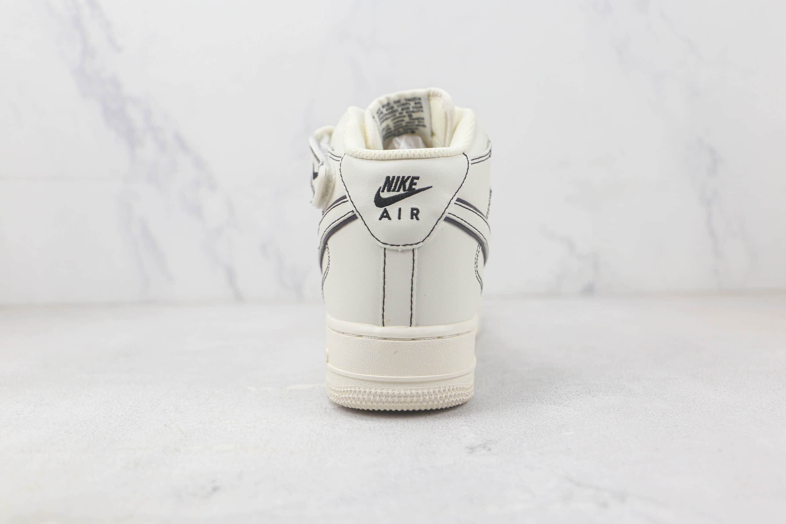耐克Nike Air Force 1 Mid纯原版本中帮空军一号白黑缝线板鞋 耐克空军一号气垫鞋 货号:BY6899-693