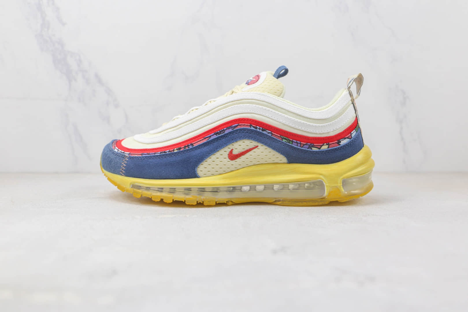 耐克Nike Air Max97纯原版本Max97白蓝红色气垫鞋慢跑鞋 耐克Max97系列跑鞋 货号：DV1486-162