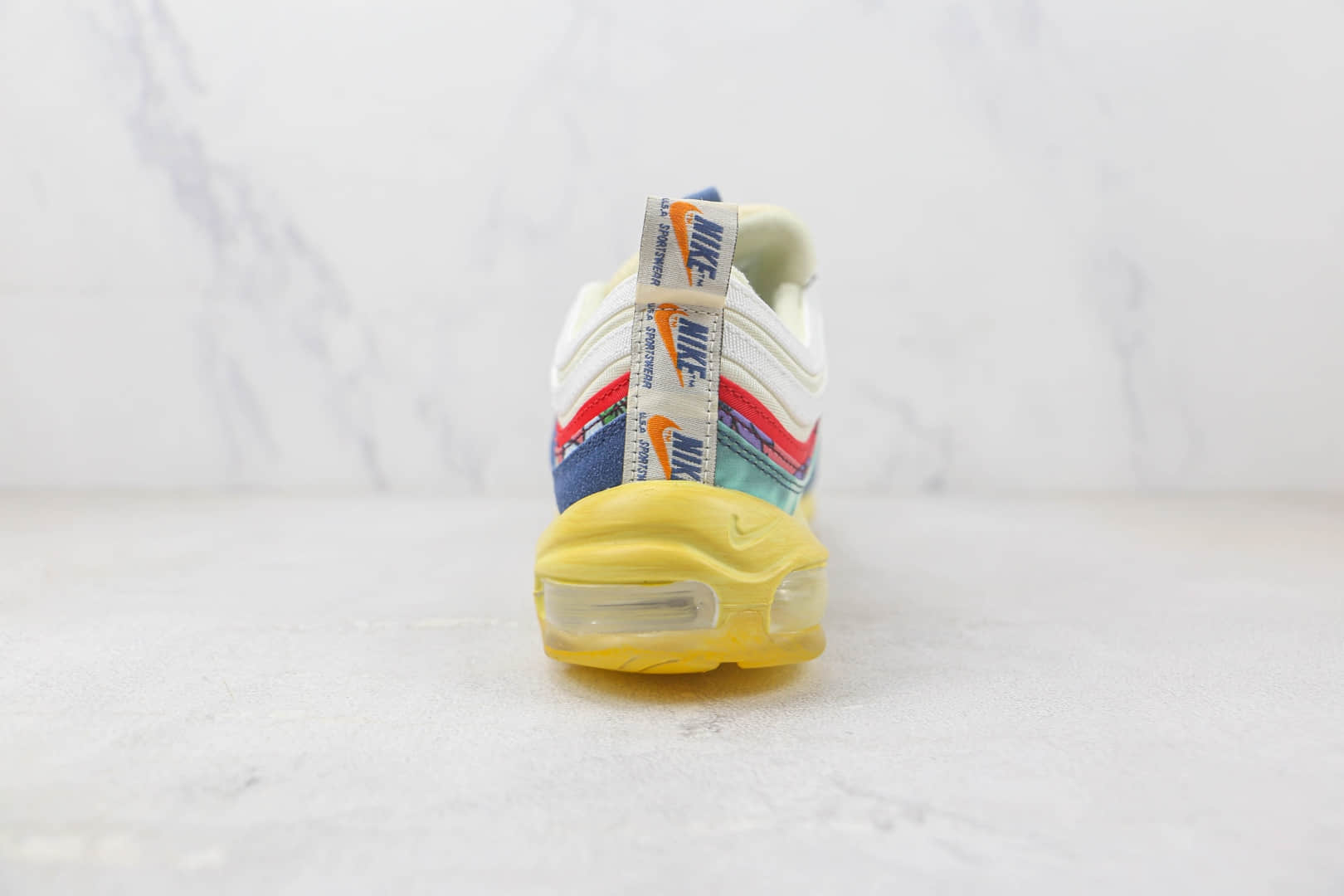 耐克Nike Air Max97纯原版本Max97白蓝红色气垫鞋慢跑鞋 耐克Max97系列跑鞋 货号：DV1486-162