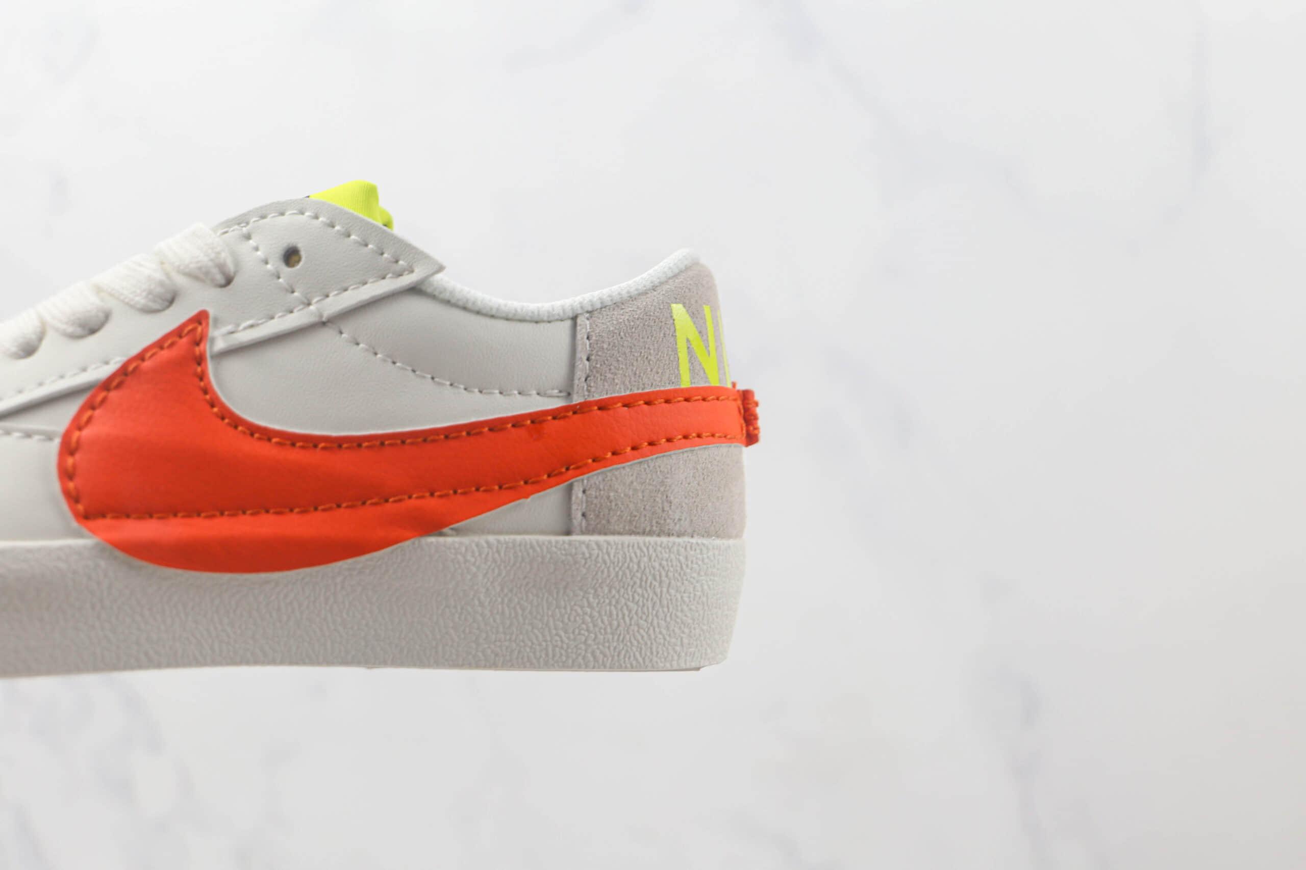 耐克Nike Blazer Low 77 Jumbo纯原版本低帮开拓者白橙色板鞋 耐克低帮开拓者校园板鞋 货号：DQ1470-103