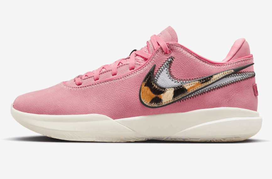 詹皇亲自上脚的“猛男粉”！全新皮质LBJ20官图曝光！ 货号：DQ3828-900