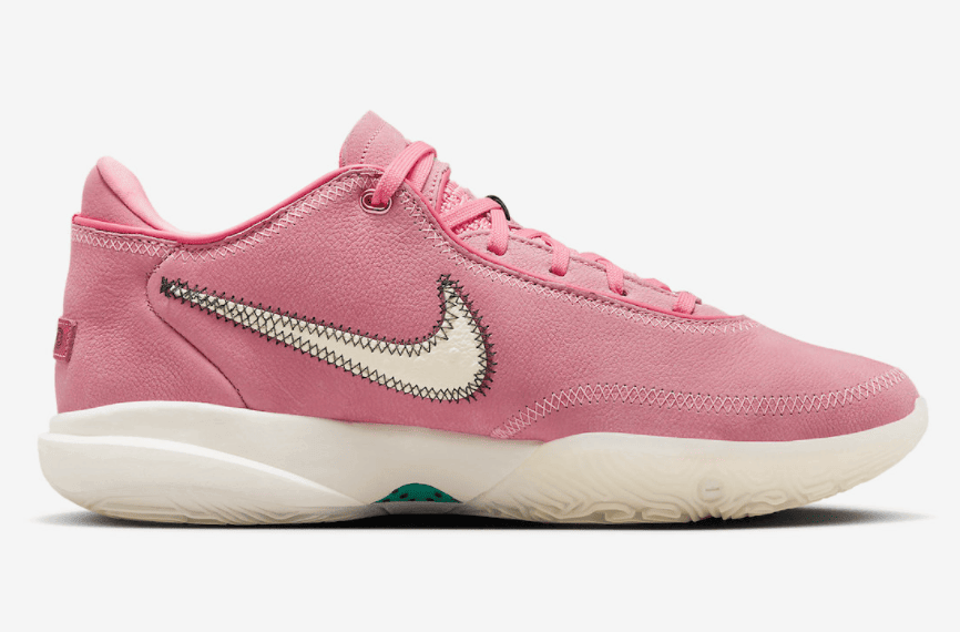 詹皇亲自上脚的“猛男粉”！全新皮质LBJ20官图曝光！ 货号：DQ3828-900