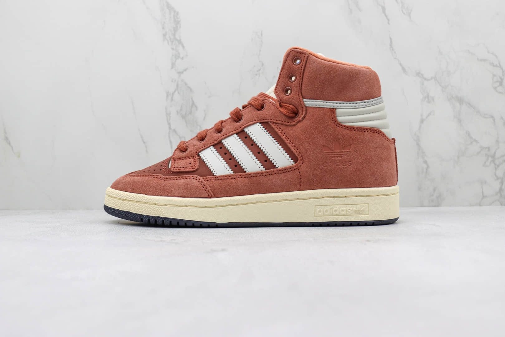 阿迪达斯Adidas Originals Centennial 85 High纯原版本高帮红白色麂皮拼接板鞋 莆田天花板阿迪达斯板鞋 货号:FZ5993