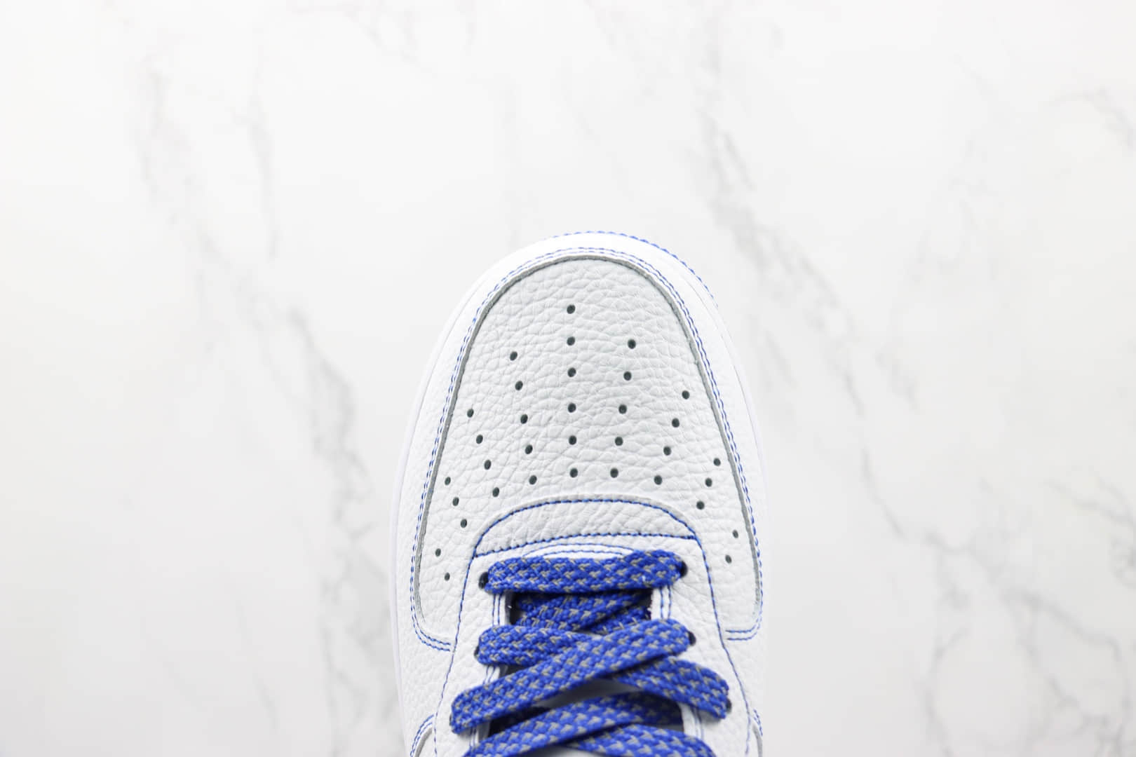 耐克Nike Air Force 1 Mid纯原版本中帮空军一号白蓝双勾魔术贴款板鞋 莆田耐克空军一号货源 货号:MK0619-233