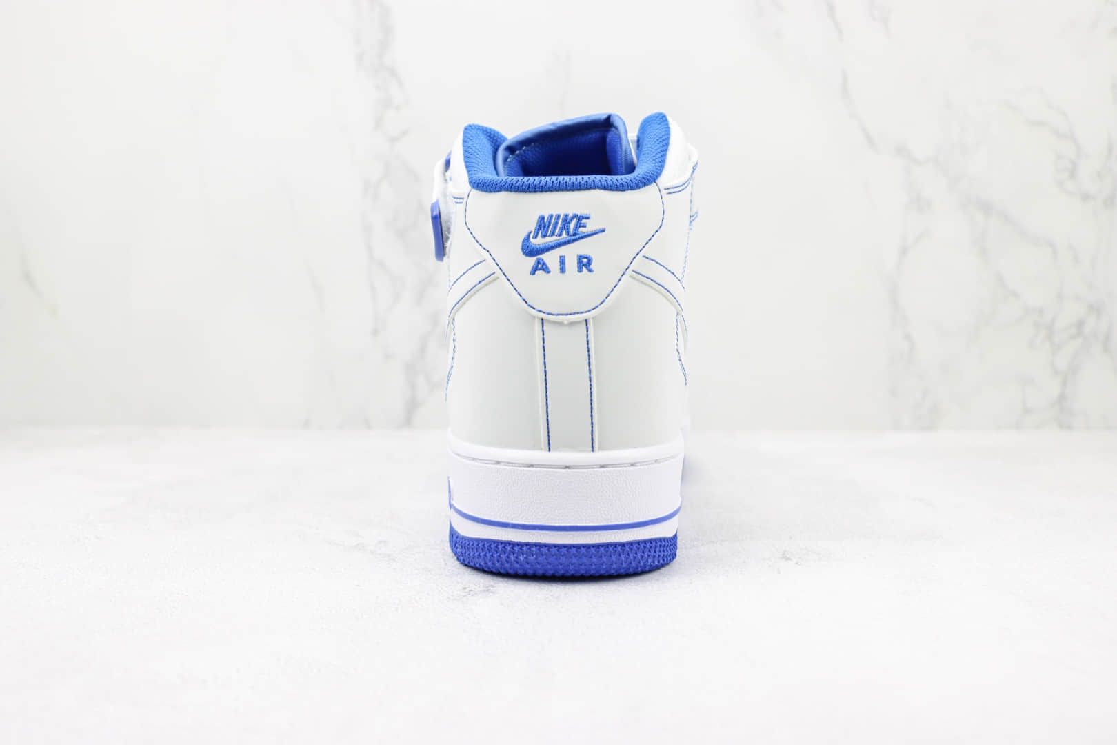 耐克Nike Air Force 1 Mid纯原版本中帮空军一号白蓝双勾魔术贴款板鞋 莆田耐克空军一号货源 货号:MK0619-233