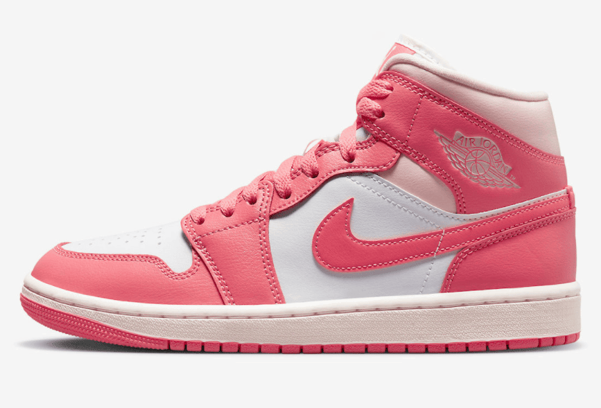 配色少女！全新AJ1 Mid“草莓奶油”官图释出！ 货号：BQ6472-186