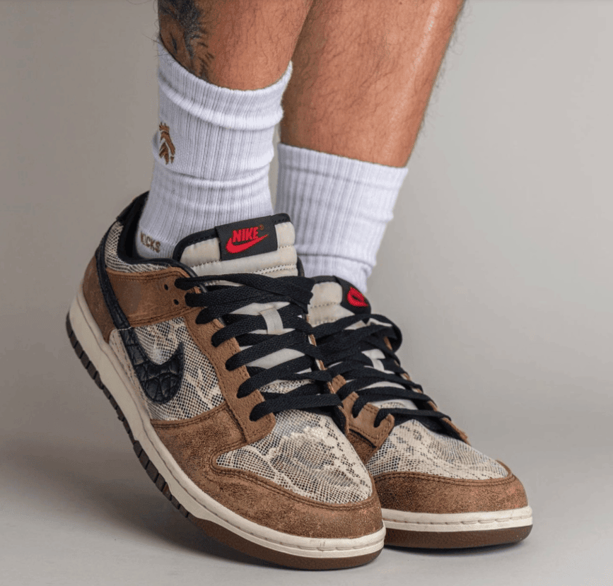 奢华蛇皮纹+皮质内衬！这双日本限定Dunk规格真不低！ 货号：FJ5434-120