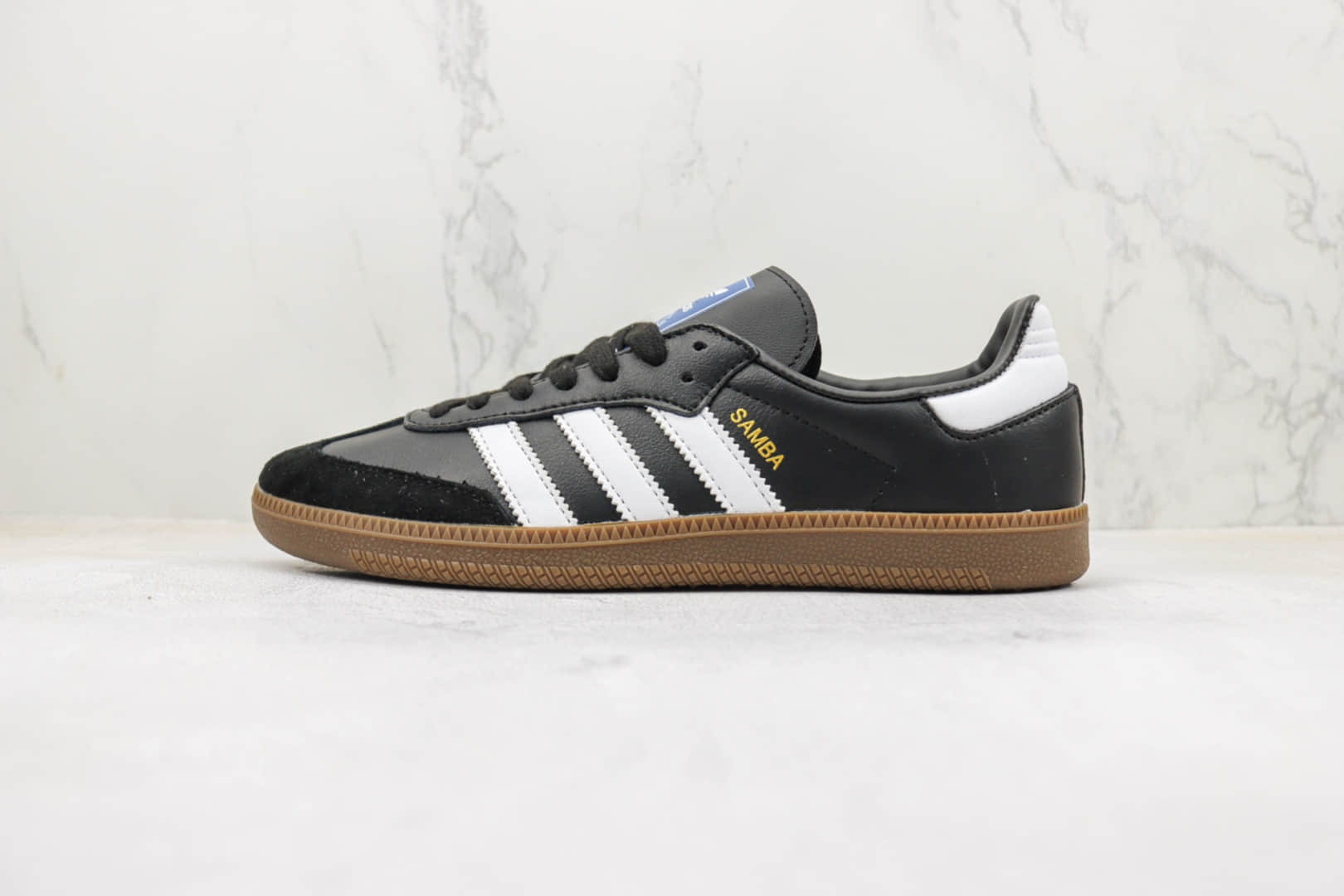 阿迪达斯adidas Samba VEGAN纯原版本桑巴纪念日系列黑白运动板鞋 莆田阿迪达斯货源 货号：B75807