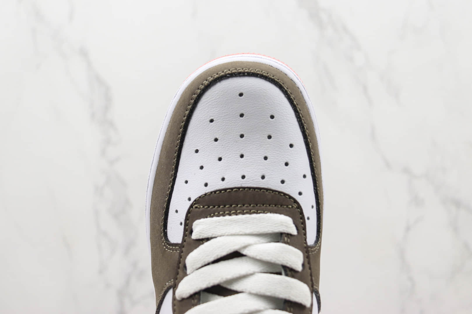 耐克Nike Air Force 1'07 Low纯原版本空军一号AF1白咖粉色TS刺绣板鞋 莆田天花板空军一号系列 货号：CN2405-111