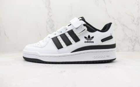 阿迪达斯adidas Forum 84 Low ACE纯原版本三叶草84白黑色魔术贴复古板鞋 莆田阿迪达斯货源 货号：FY7757