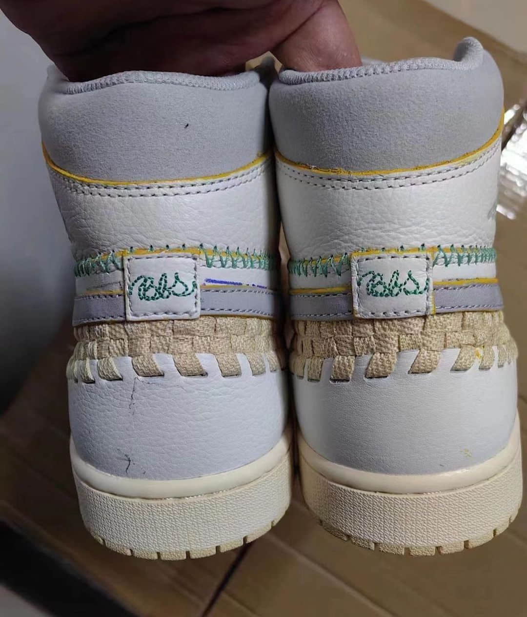 全新Union x AJ1实物细节曝光！超大编织线条抢眼！ 货号：FD2565-100