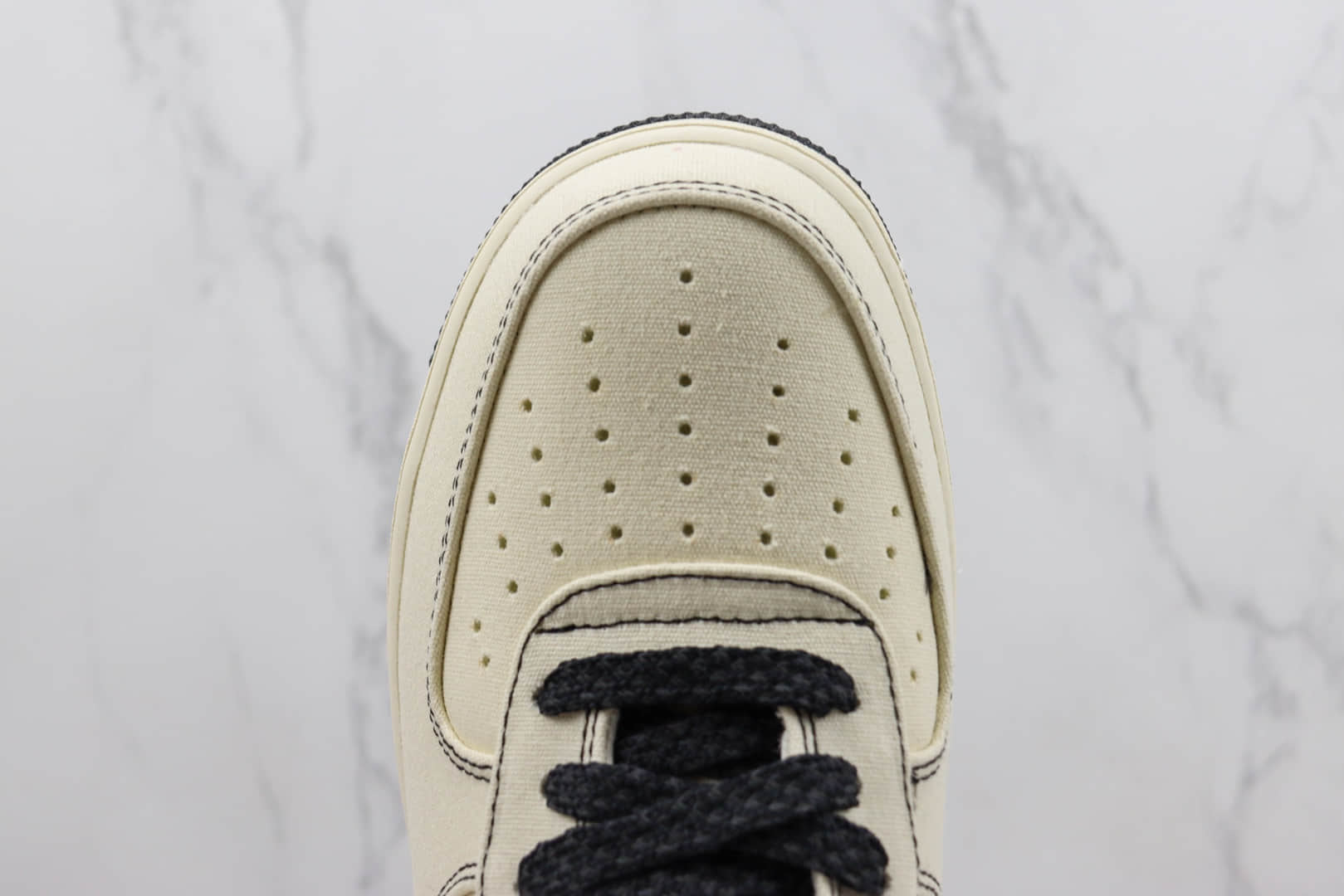 耐克Nike Air Force 1'07 Low纯原版本低帮空军一号米黑布面板鞋 莆田耐克货源 货号:TQ1456-288