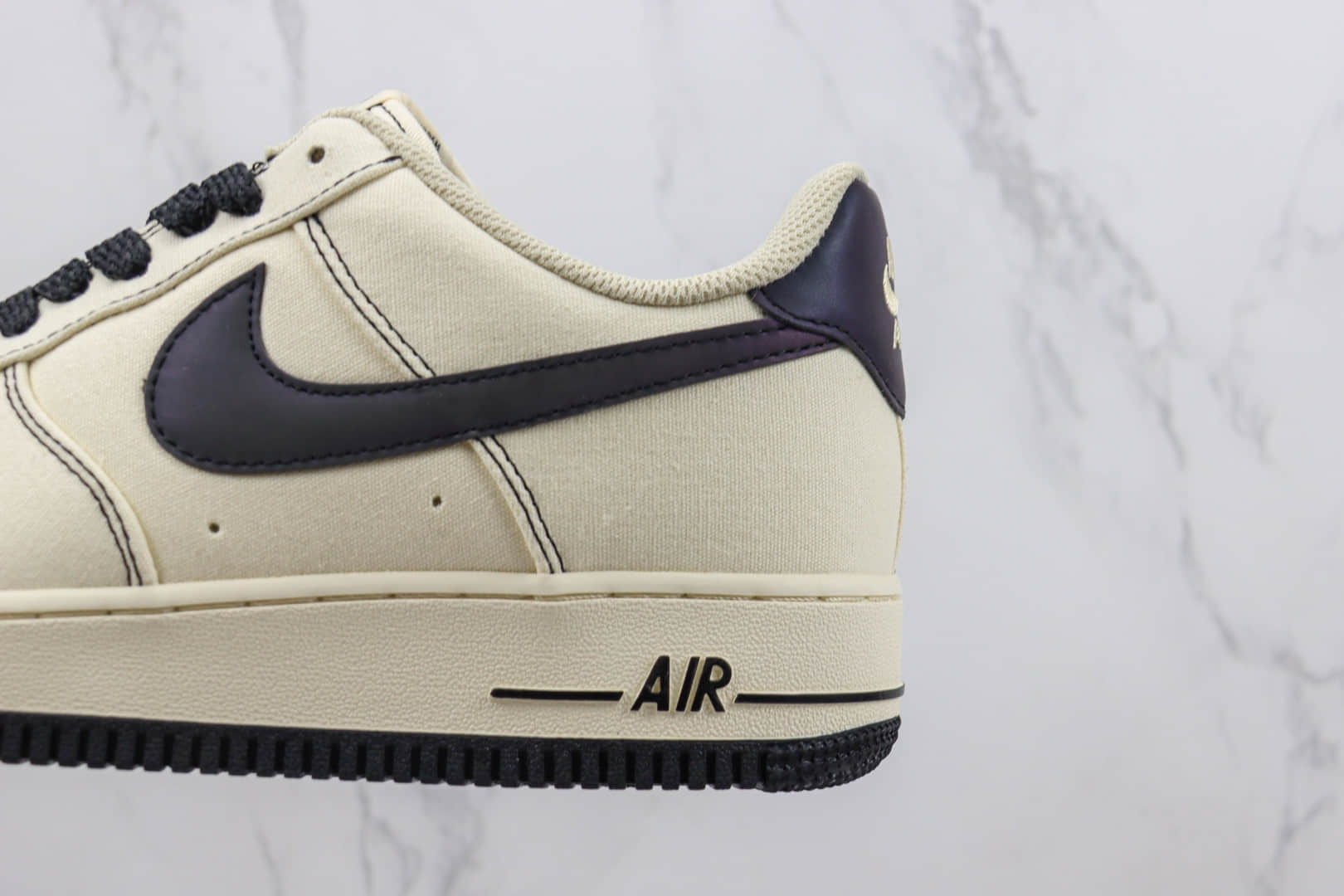 耐克Nike Air Force 1'07 Low纯原版本低帮空军一号米黑布面板鞋 莆田耐克货源 货号:TQ1456-288
