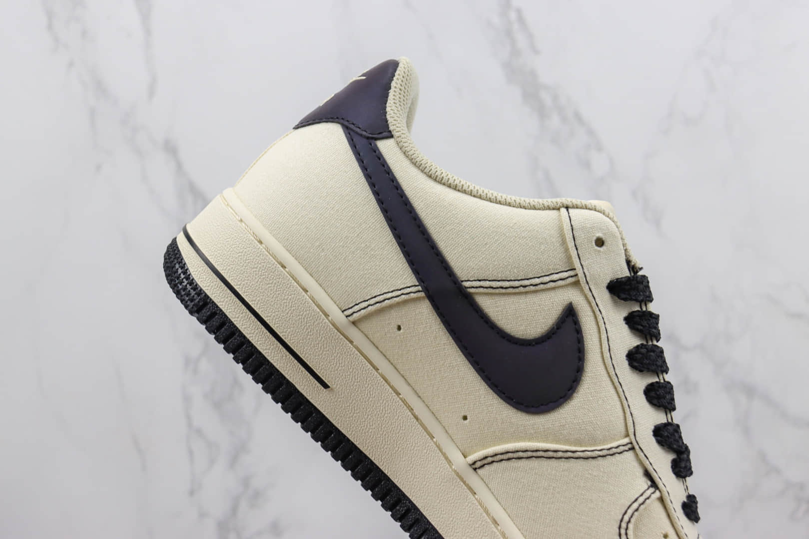 耐克Nike Air Force 1'07 Low纯原版本低帮空军一号米黑布面板鞋 莆田耐克货源 货号:TQ1456-288