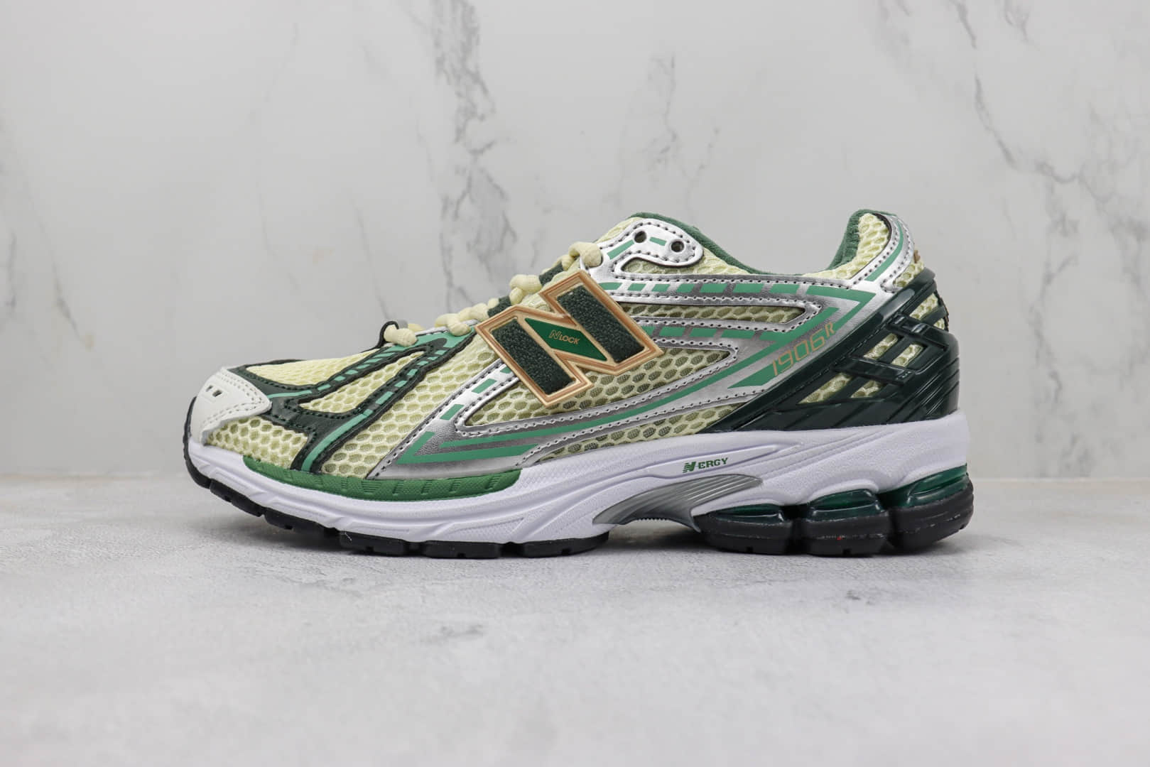 新百伦Aimé Leon Dore x New Balance 1906R纯原版本NB1906R白绿色复古跑鞋 莆田新百伦货源 货号:M1906RL1