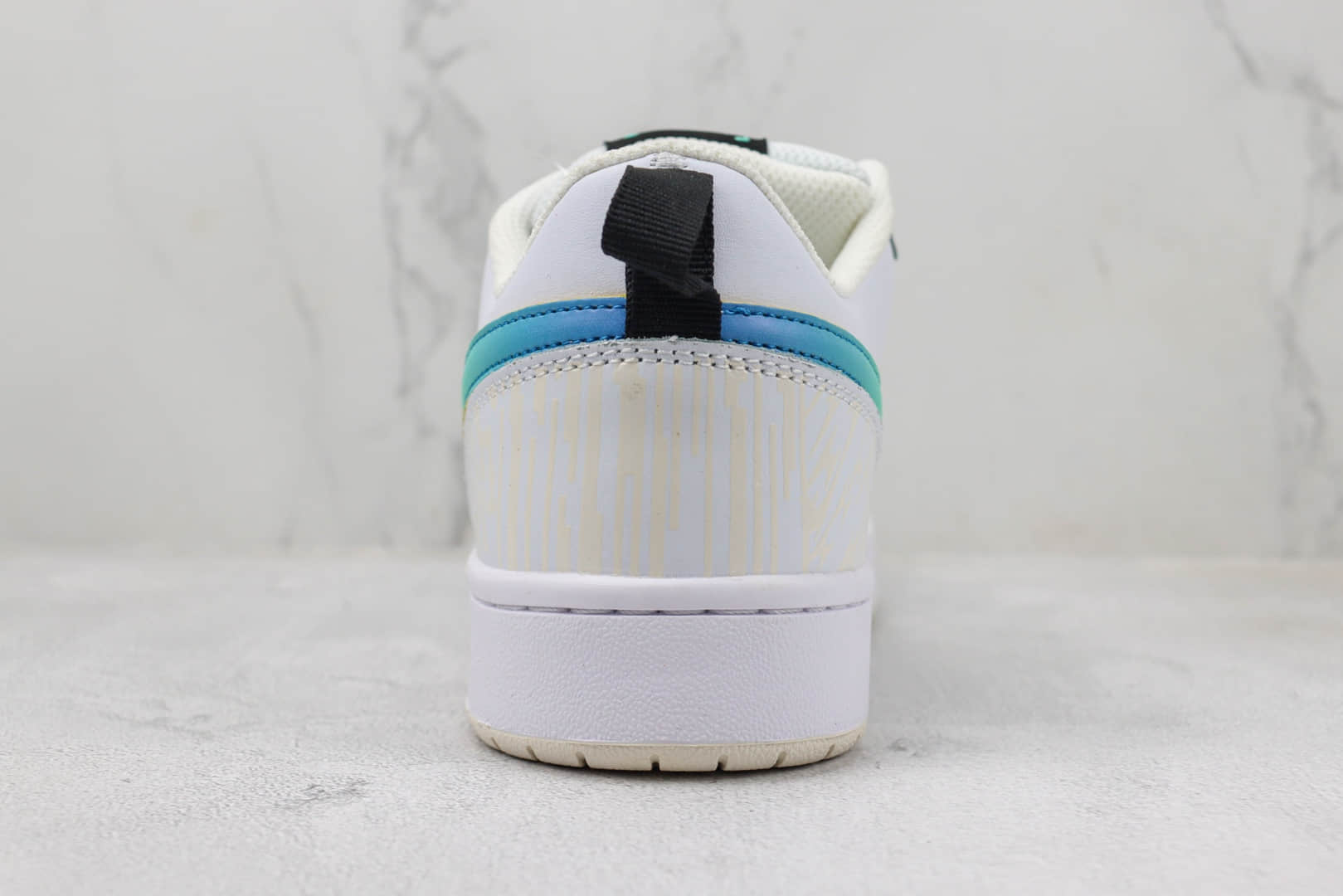 耐克Nike Court Borough Low 2纯原版本白色黄蓝渐变勾板鞋 莆田复刻耐克 货号：FJ7692-191