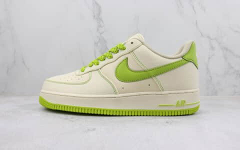 耐克Nike Air Force 1 ’07 Low纯原版本低帮空军一号AF1米白绿色板鞋 莆田天花板AF1系列 货号：TQ1456-255