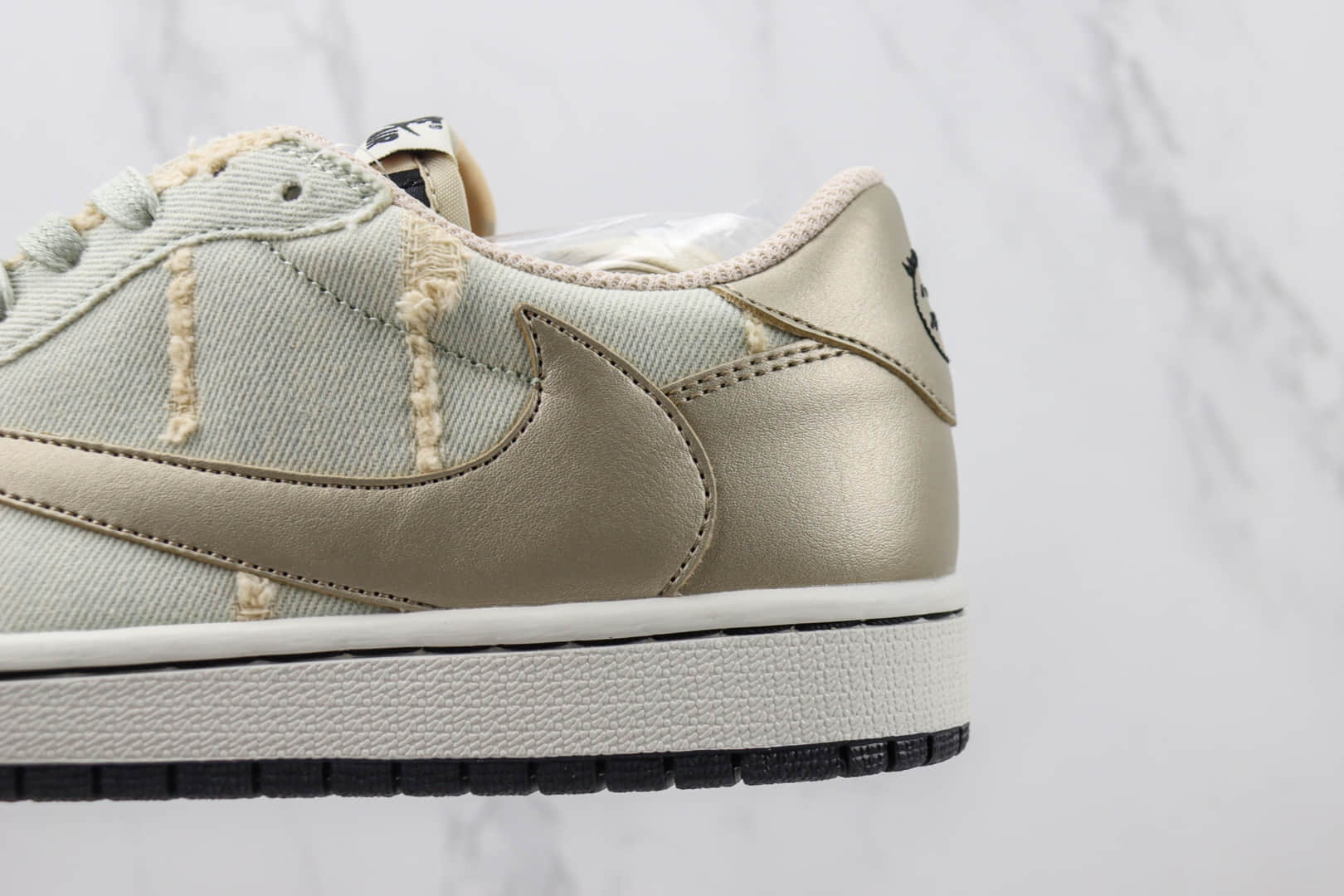 耐克Travis Scott x Air Jordan 1 Low纯原版本TS联名低帮AJ1香槟破洞牛仔倒勾篮球鞋 莆田天花板AJ1系列 货号:DM7866-815