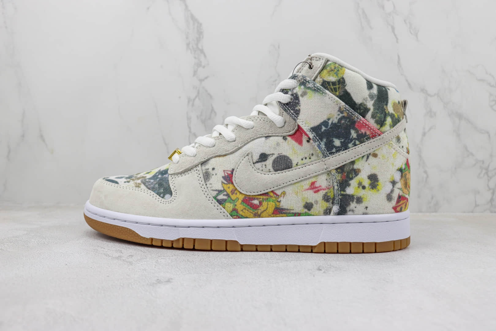 耐克Supreme x Nike Dunk SB High “Rammellzee”纯原版本高帮SB Dunk联名Supreme涂鸦印花休闲板鞋 莆田耐克工厂 货号:FD8779-100