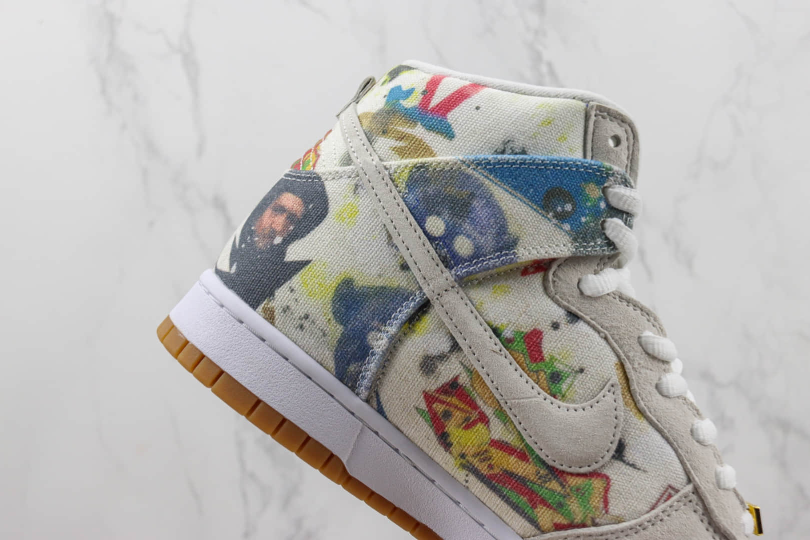 耐克Supreme x Nike Dunk SB High “Rammellzee”纯原版本高帮SB Dunk联名Supreme涂鸦印花休闲板鞋 莆田耐克工厂 货号:FD8779-100