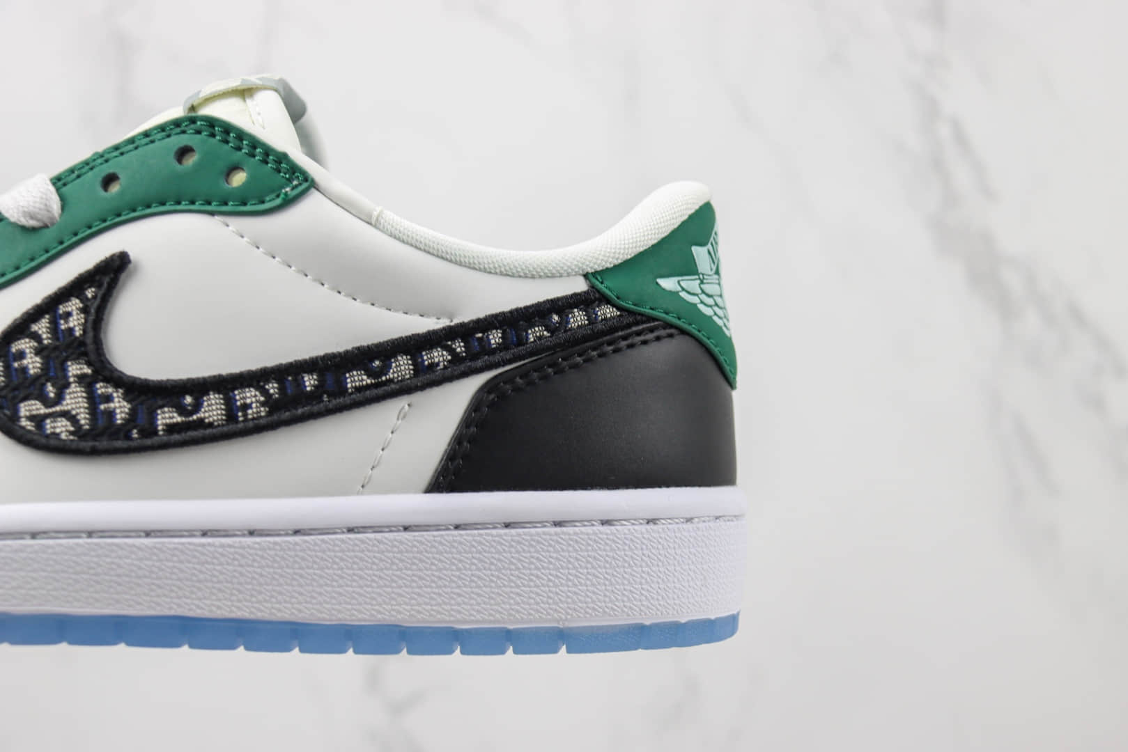 乔丹Dior x Air Jordan 1 Low纯原版本迪奥联名低帮AJ1黑白绿板鞋 莆田天花板AJ1 货号：CN8608-008