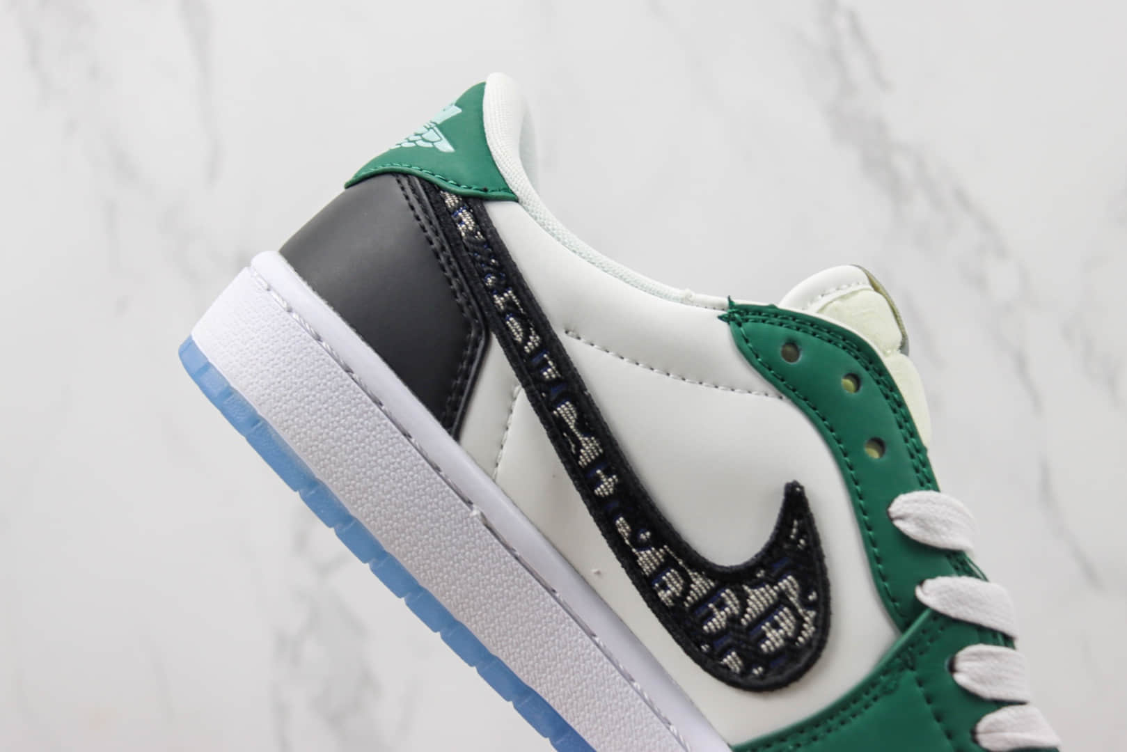 乔丹Dior x Air Jordan 1 Low纯原版本迪奥联名低帮AJ1黑白绿板鞋 莆田天花板AJ1 货号：CN8608-008